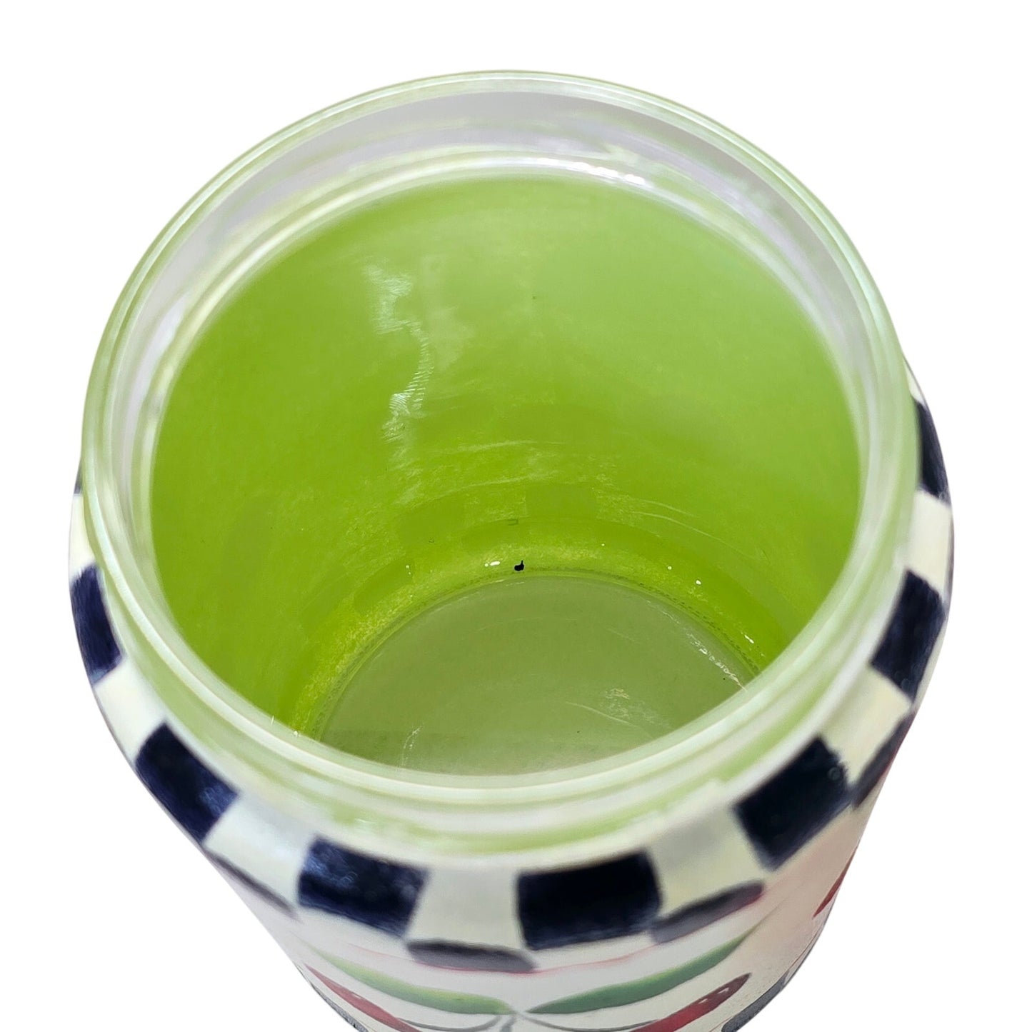 Vtg Hand Painted Glass Cherry Jar, Signed 2003, Hobbyist Piece