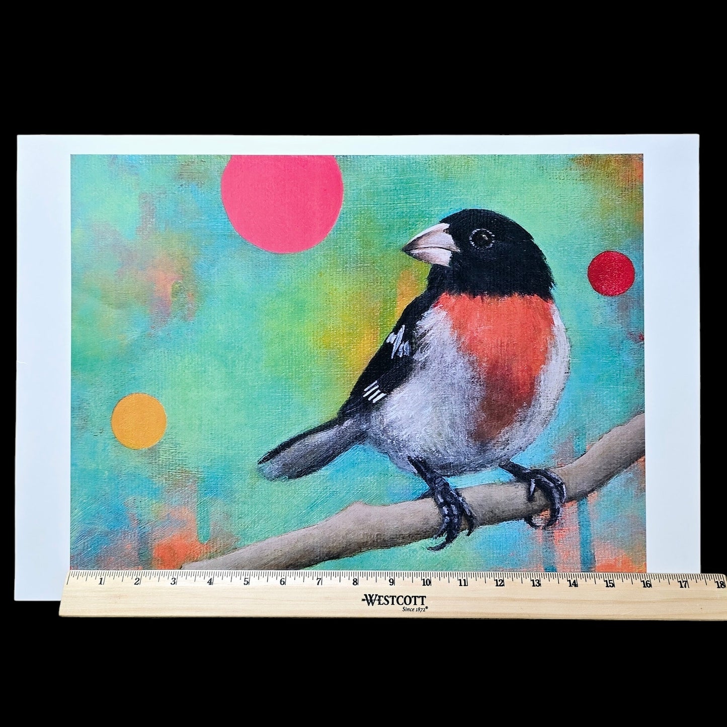 16x12 Red Bird Art Print Mysteries of the Universe 2014 Bridget Griffith Evans