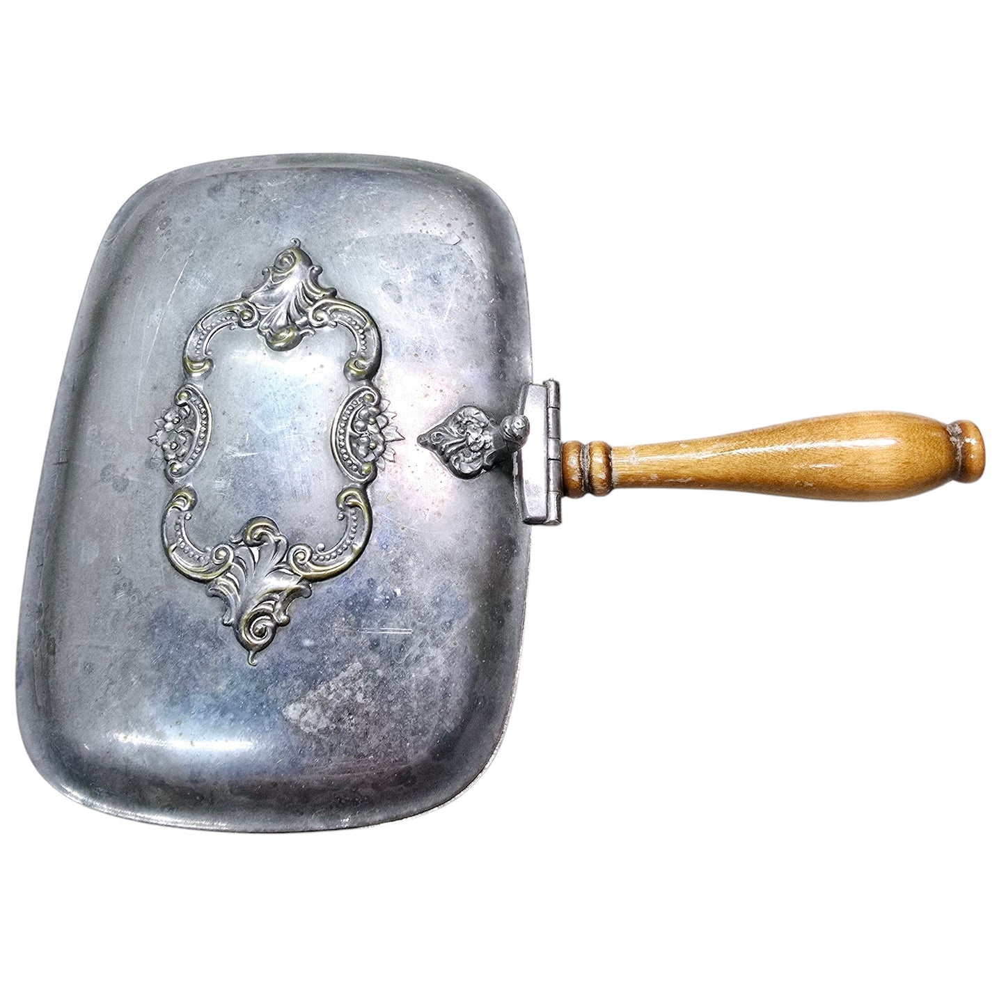 Vtg Silverplate Baroque by Wallace Silent Butler Crumb Butler Footed Wood Handle 276