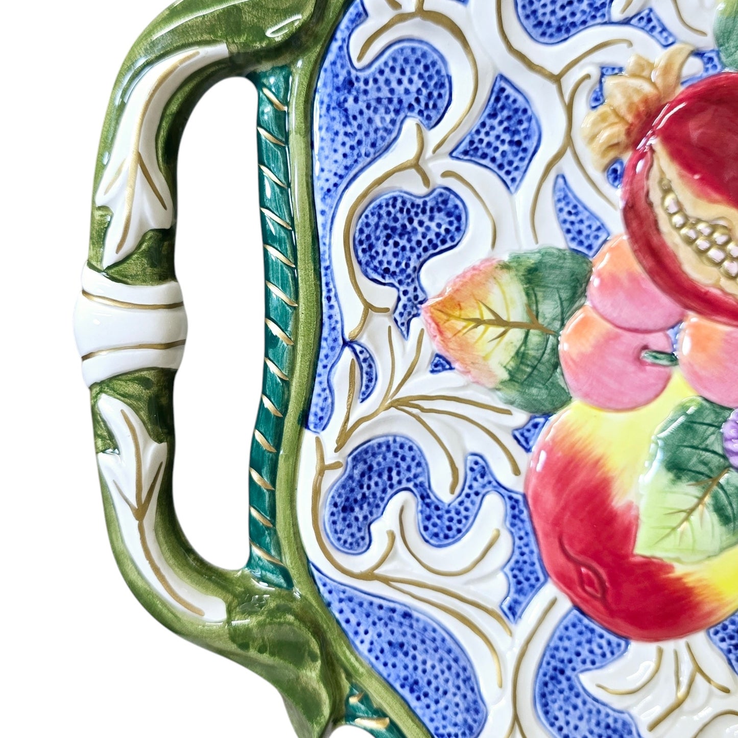 Fitz and Floyd Serving Tray Platter Wall Hanging Fruit Decor