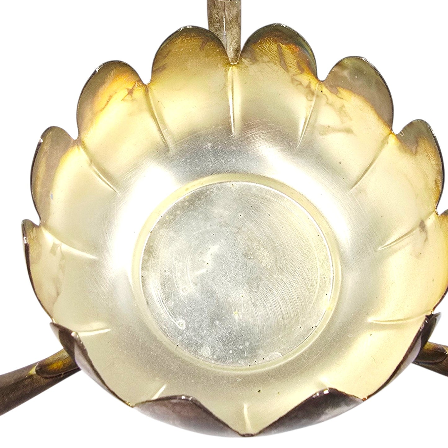 Vintage Lotus Flower Silver Plated Candle Holders Flower Frog Centerpiece Bowl