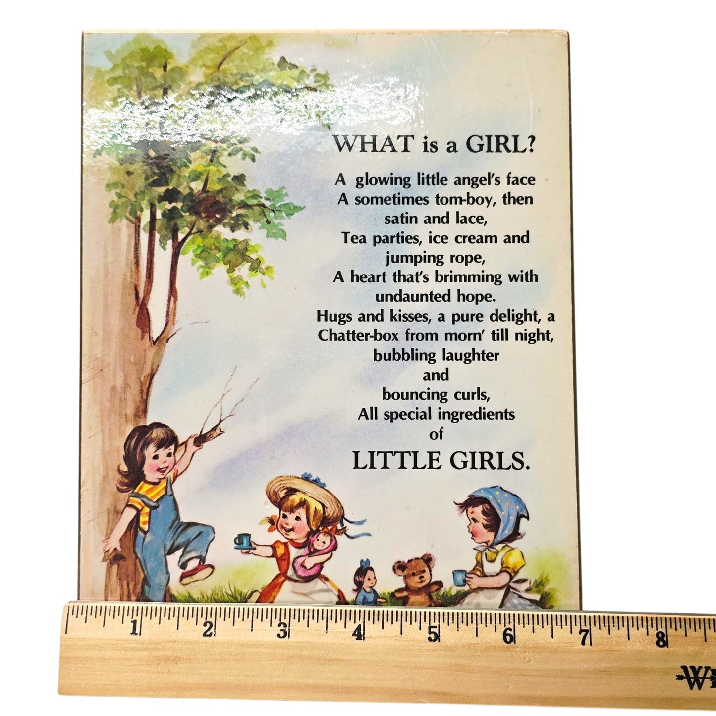 Vtg Little Girls Living Quotes What is a Girl Wall Plaque 1979 Russ Berrie USA