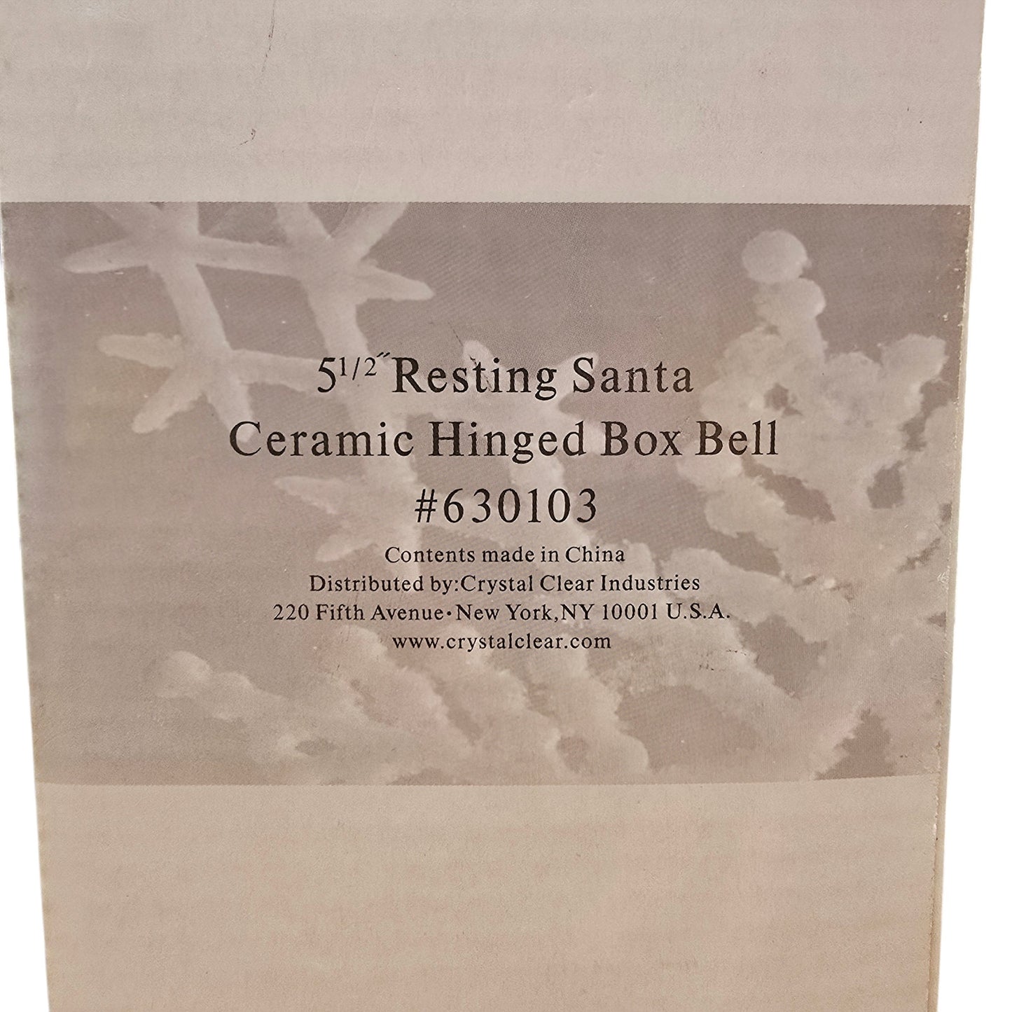 Resting Santa Hinged Box Bell, Ceramic Santa Trinket Box