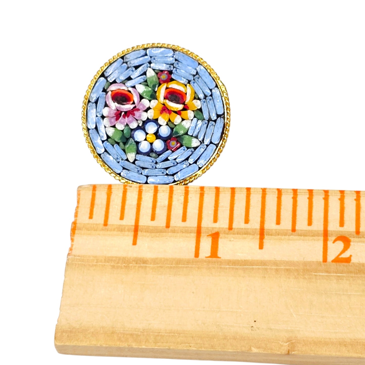 Made in Italy Micro Mosaic Pin Brooch