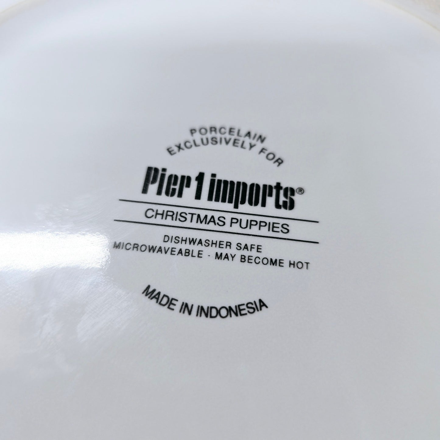 Pier 1 French Bulldog Puppy and Beagle Puppy Christmas Salad Appetizer Plate