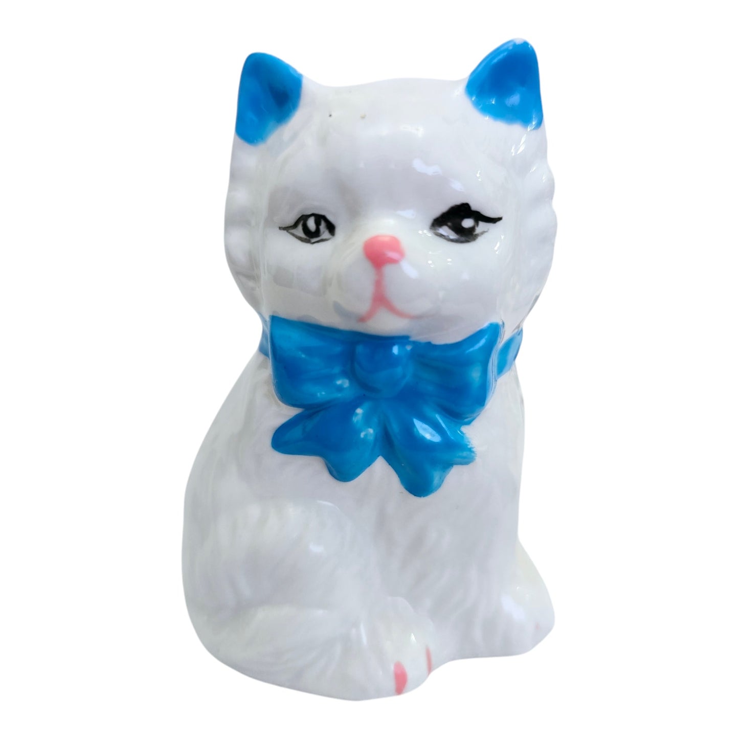 White Cat Blue Bow LIVE-CRAFTED SHAKER + 3 PINS Join me LIVE to give Input, or Give me Creative Freedom!