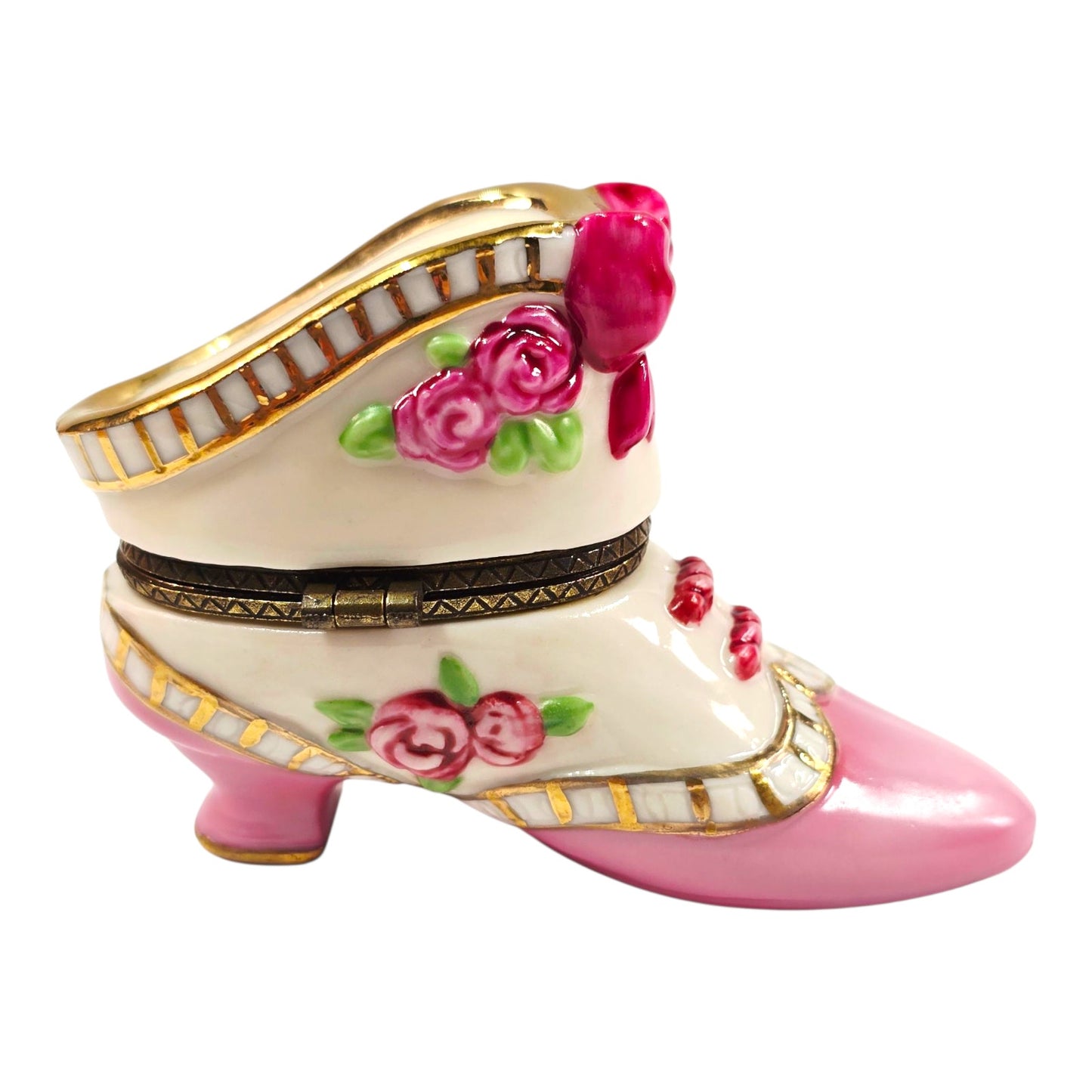 Vintage Victorian Shoe Porcelain Trinket Box Keepsake Shabby Chic