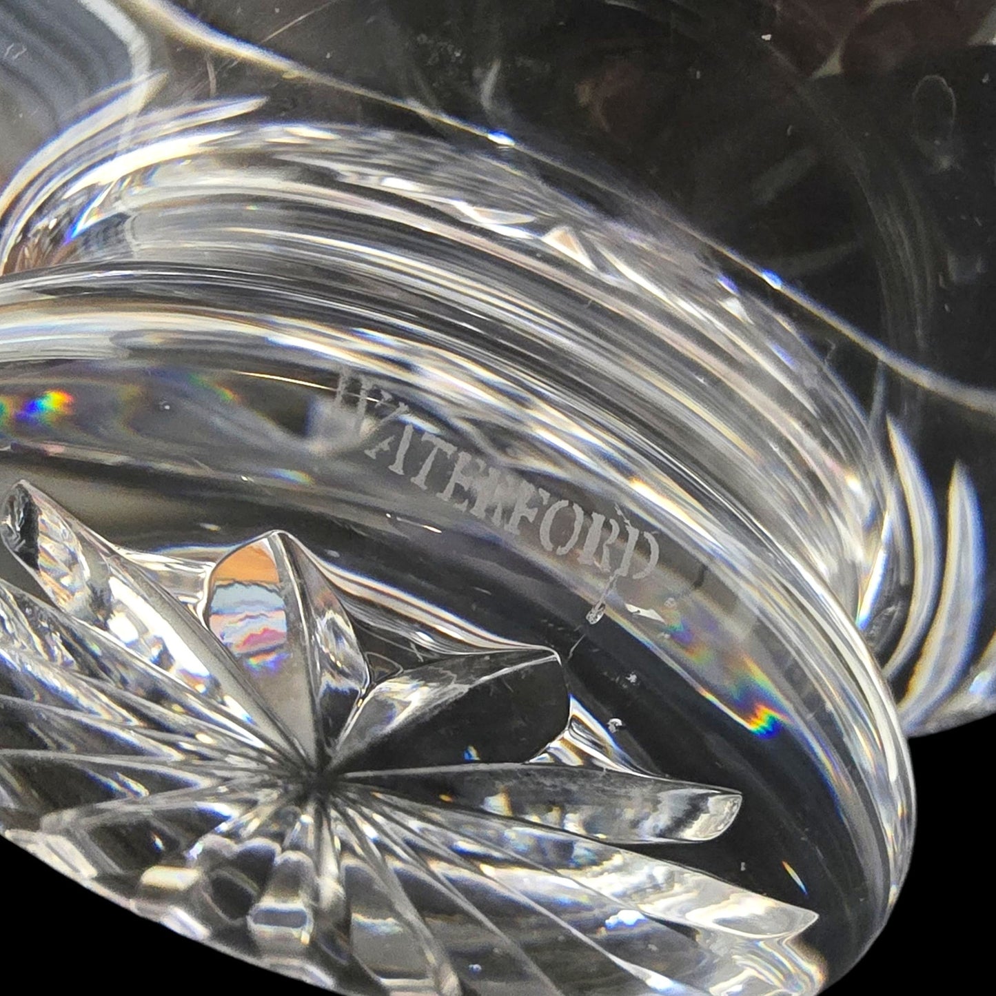 Waterford Crystal Wedding Hierloom Crystal Heart Pattern Footed Bowl, 8" D