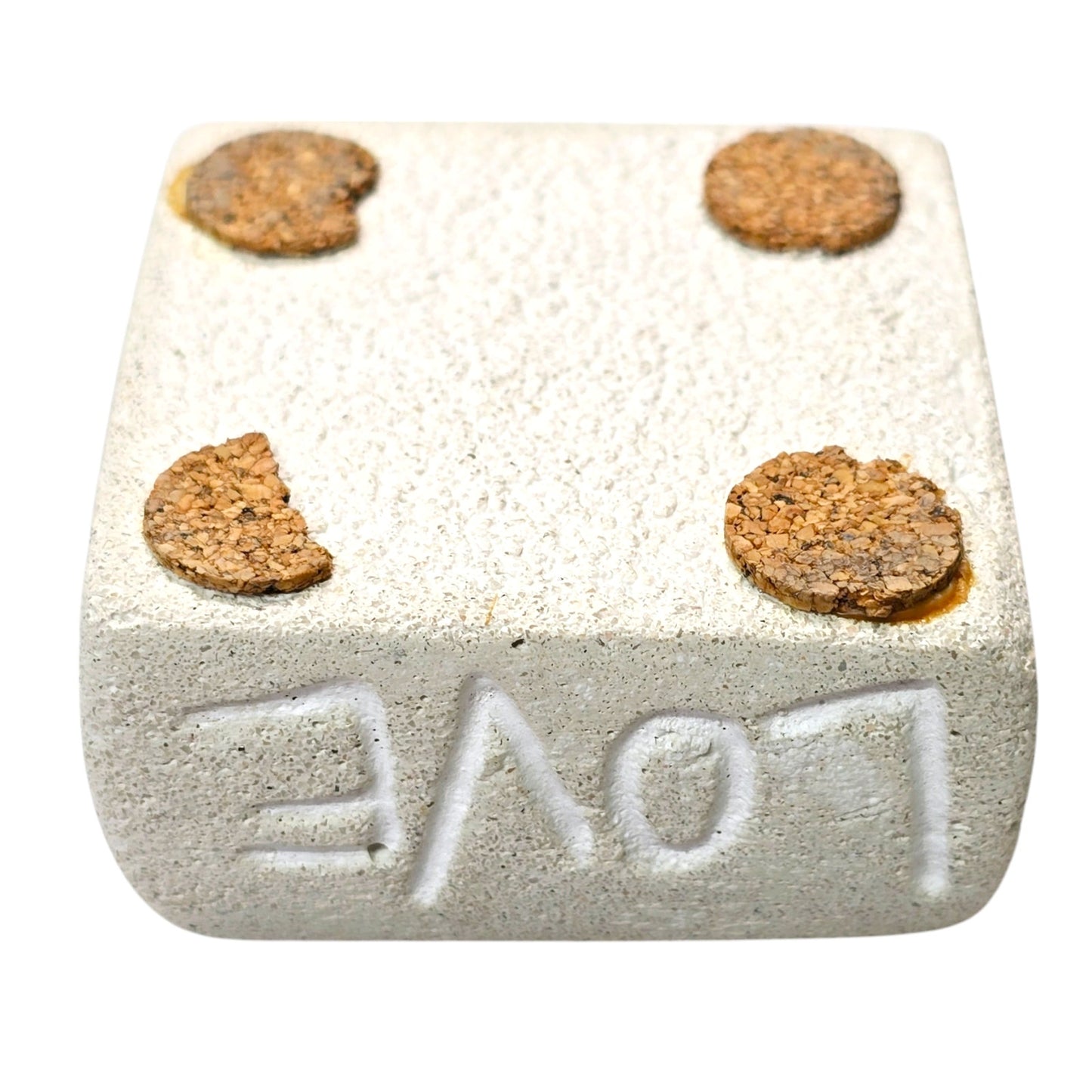 Square Stoneware LOVE Inscribed Candle Holder, ❤️ Love Tealight Small Succulent