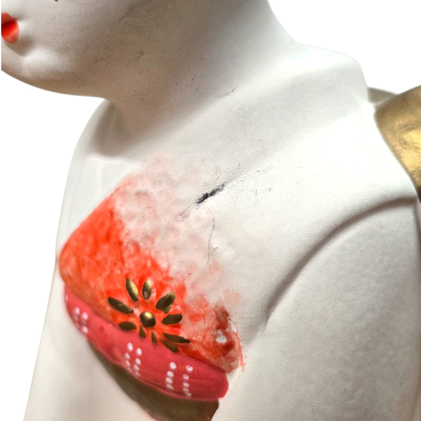 Vintage Japanese Geisha Figurines Pair Hand Painted Kimono Girls Made in Japan