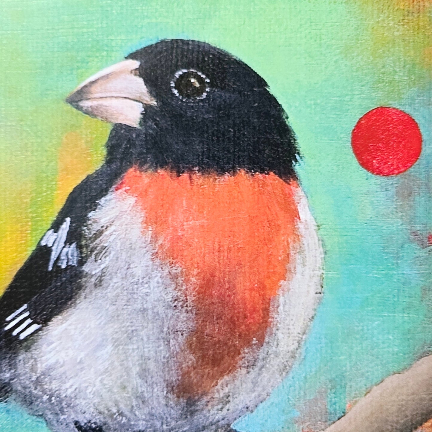 16x12 Red Bird Art Print Mysteries of the Universe 2014 Bridget Griffith Evans