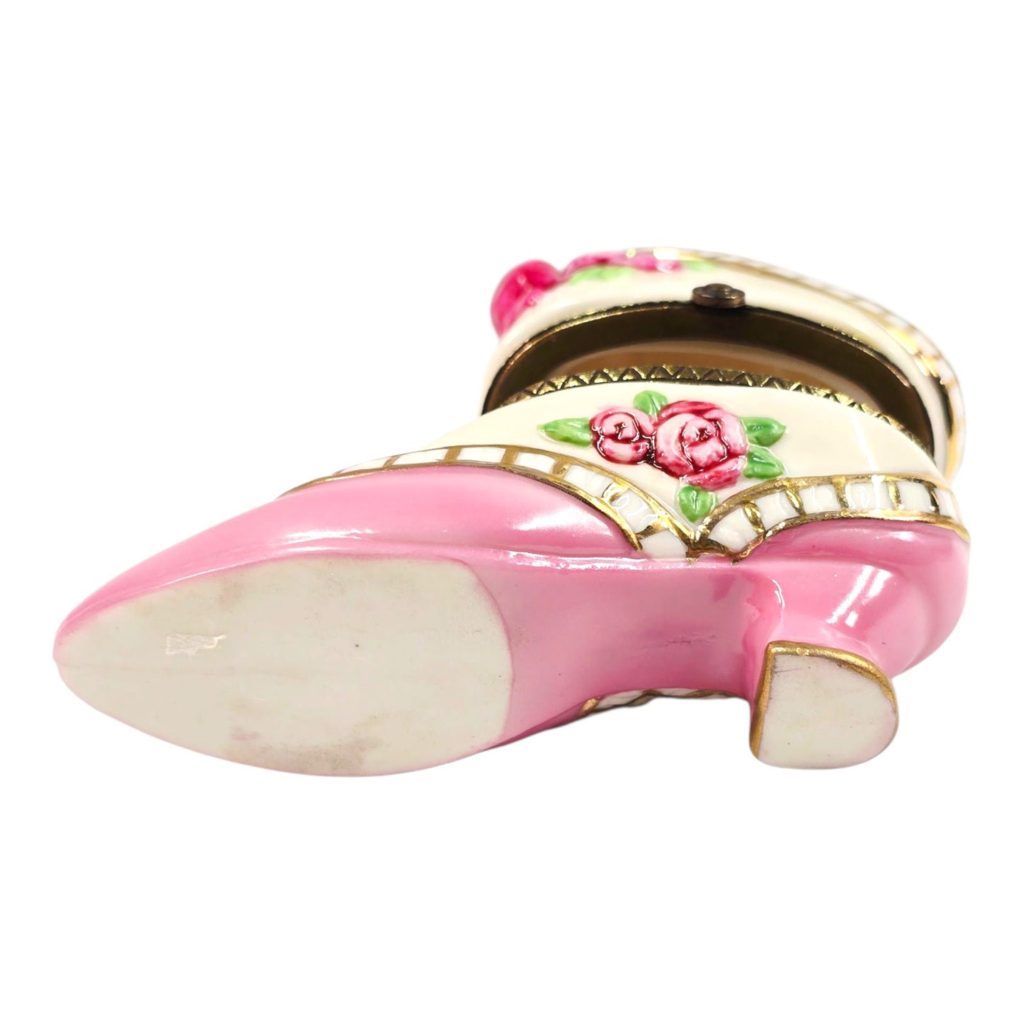 Vintage Victorian Shoe Porcelain Trinket Box Keepsake Shabby Chic
