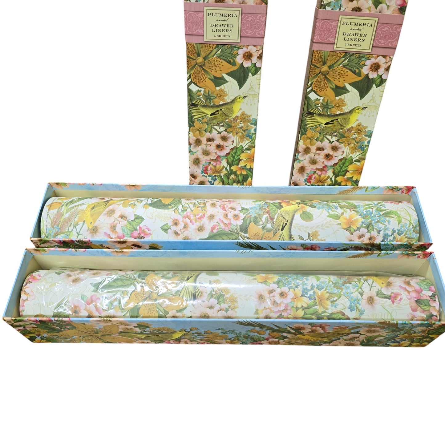Set of 2 Open Box Punch Studio Plumeria Scented Drawer Liner Sheets 2 Boxes and 6 Liners