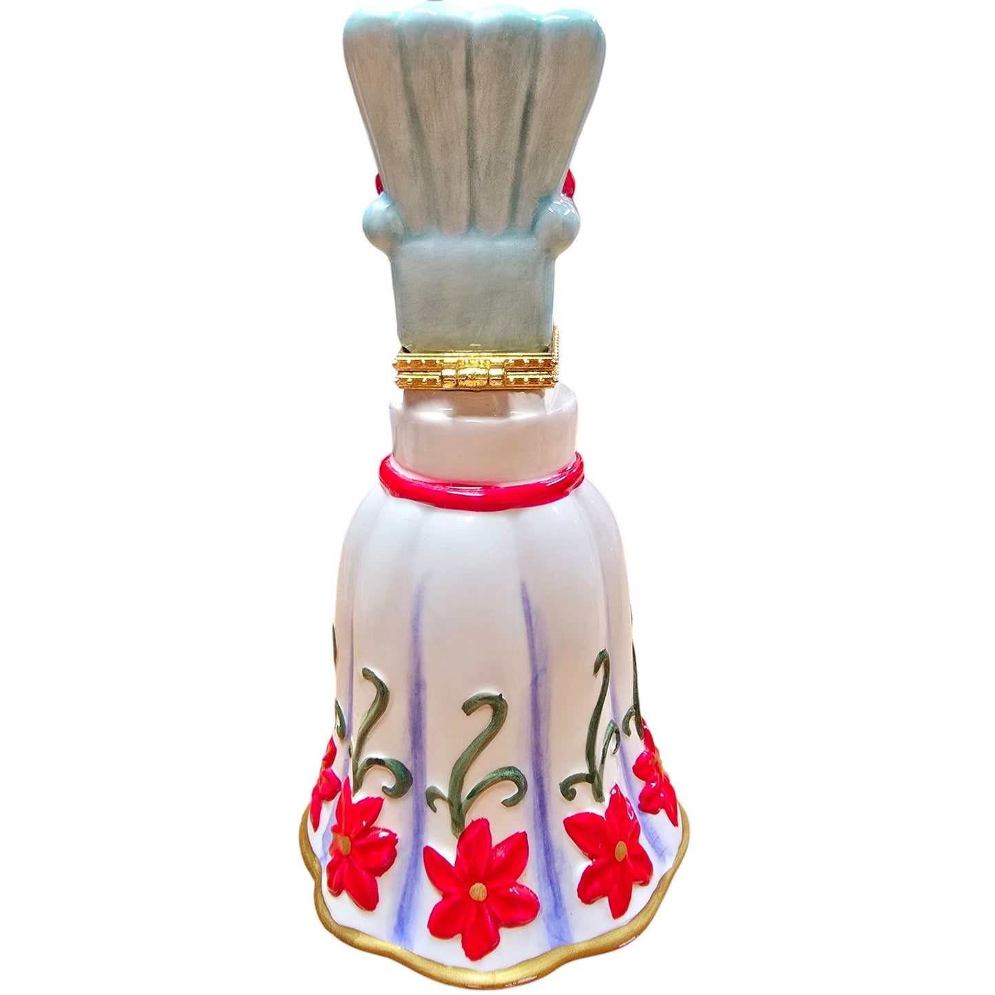Resting Santa Hinged Box Bell, Ceramic Santa Trinket Box