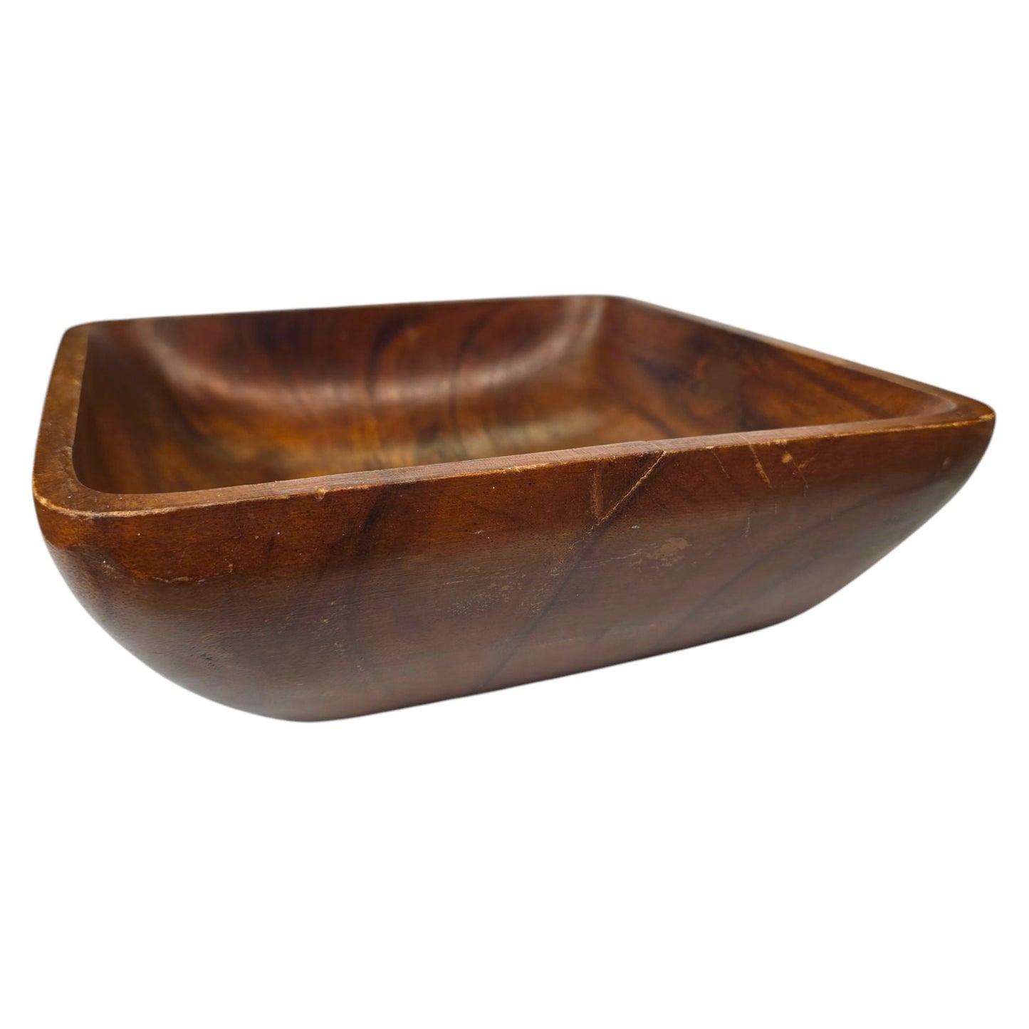 Vintage Square-Shaped Serving Bowl, Wooden Salad Bowl / Serving Tray