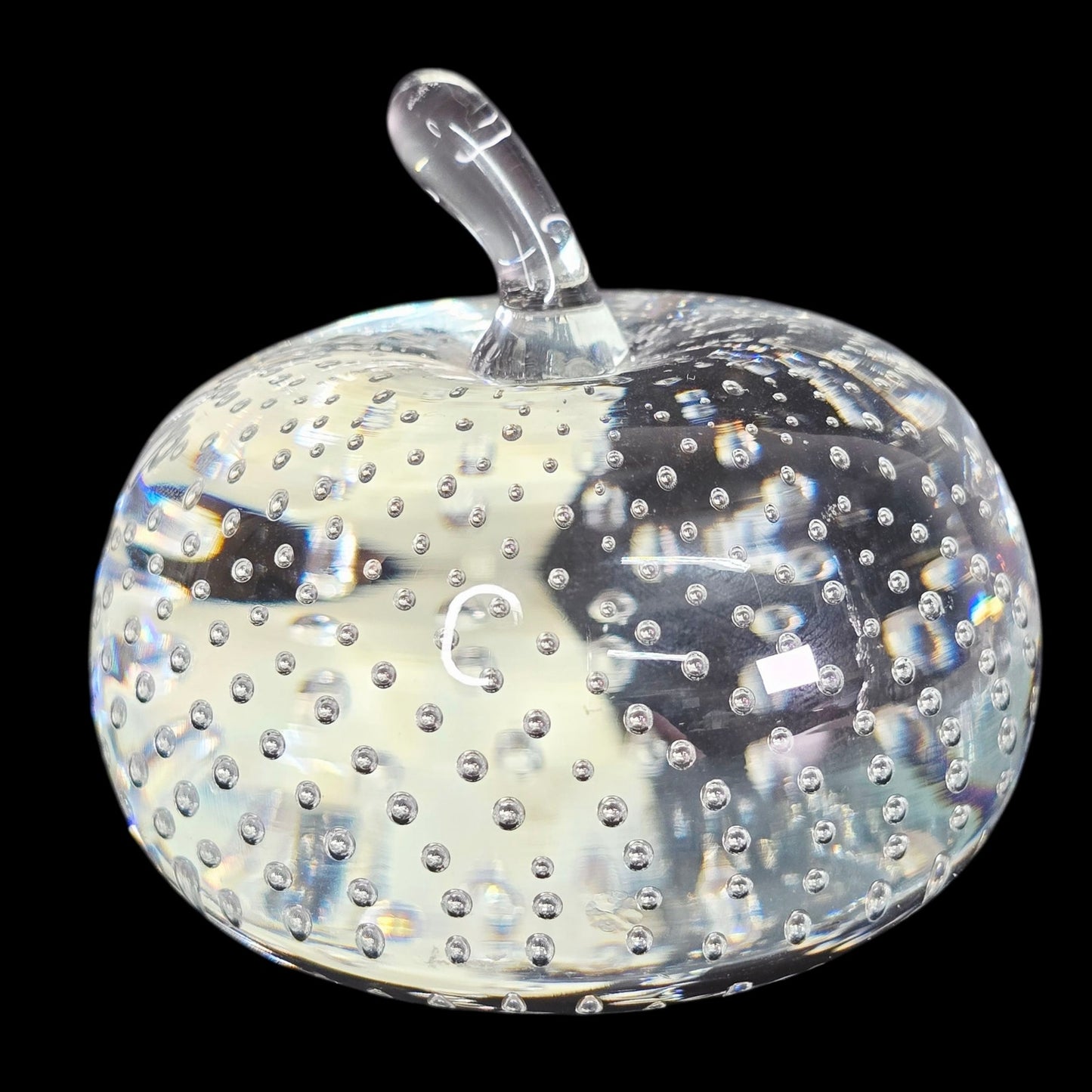 Mikasa Glass Apple Paperweight "Fruits of Life" Bullicante Control Bubbles