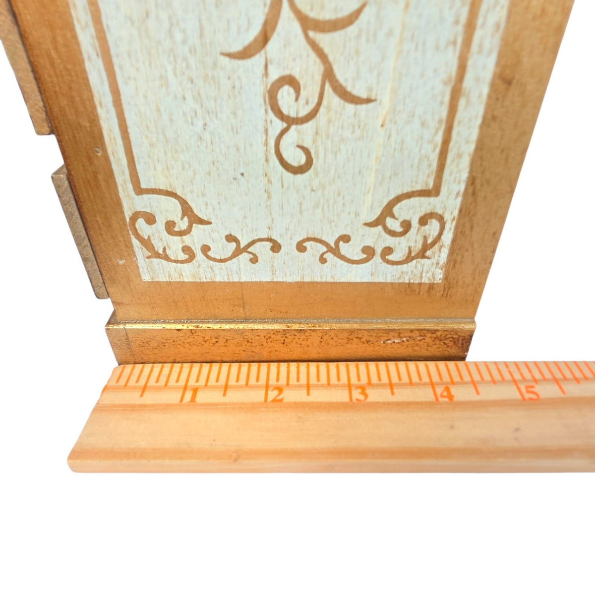 Vintage Italian Florentine Wood Musical Jewelry Box Toyo Impossible Dream