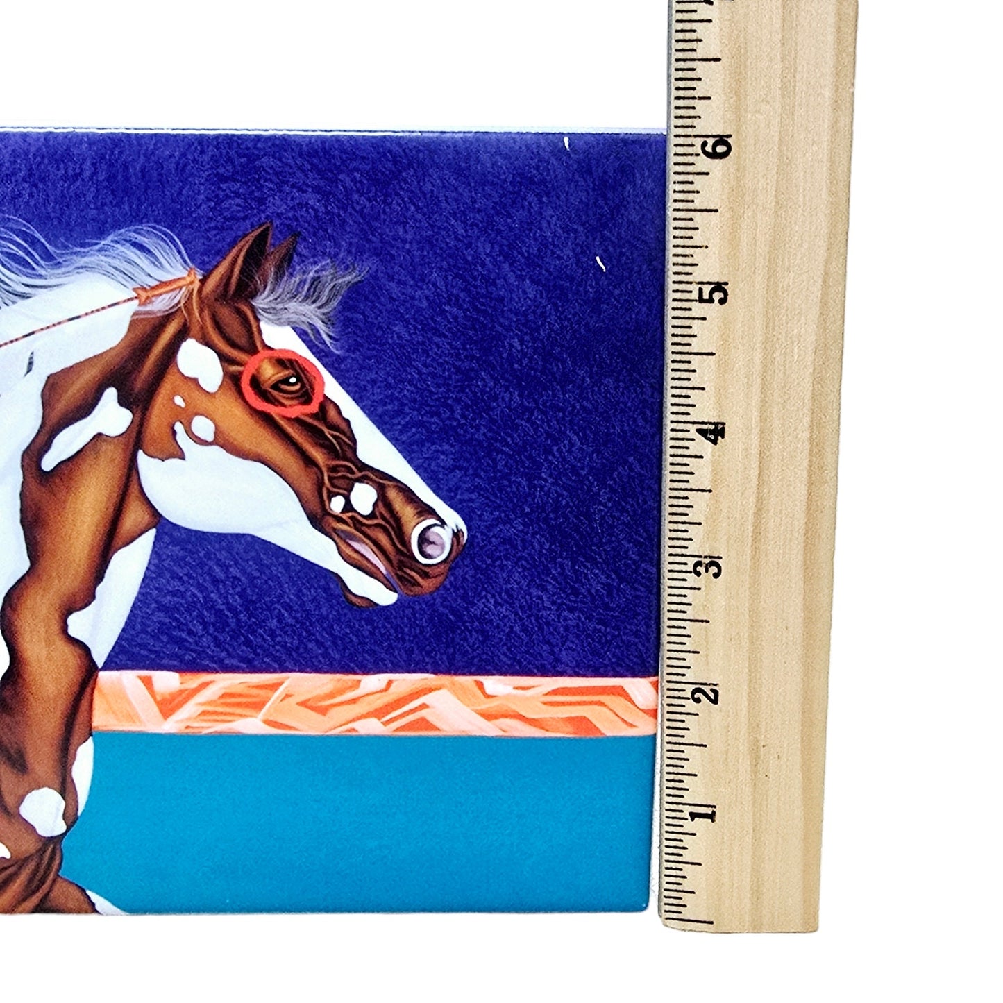 Bill Rabbit "Running Free" Tile Horse Acrylic Painting Tile on Stand, Cherokee