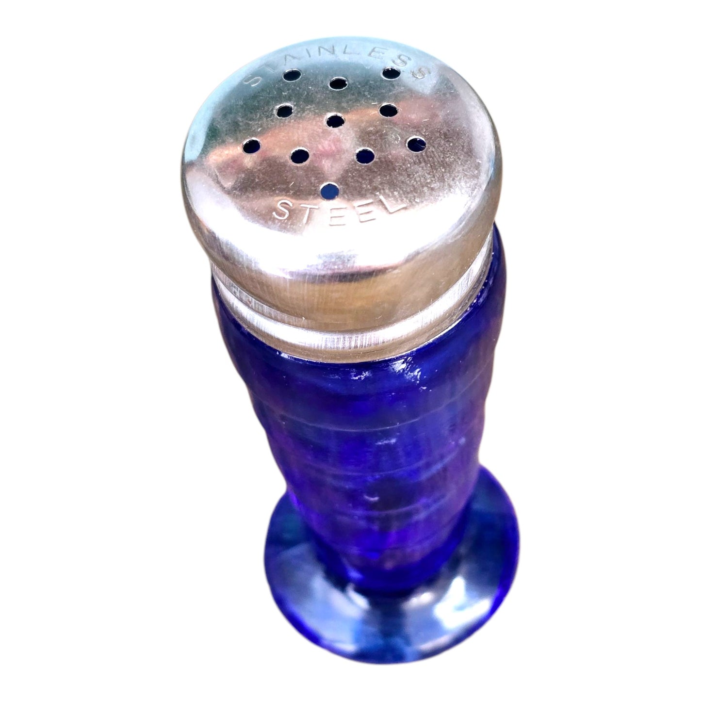 Hazel Atlas Cobalt Blue Art Deco LIVE-CRAFTED SHAKER + 3 PINS Join me LIVE to give Input, or Give me Creative Freedom!