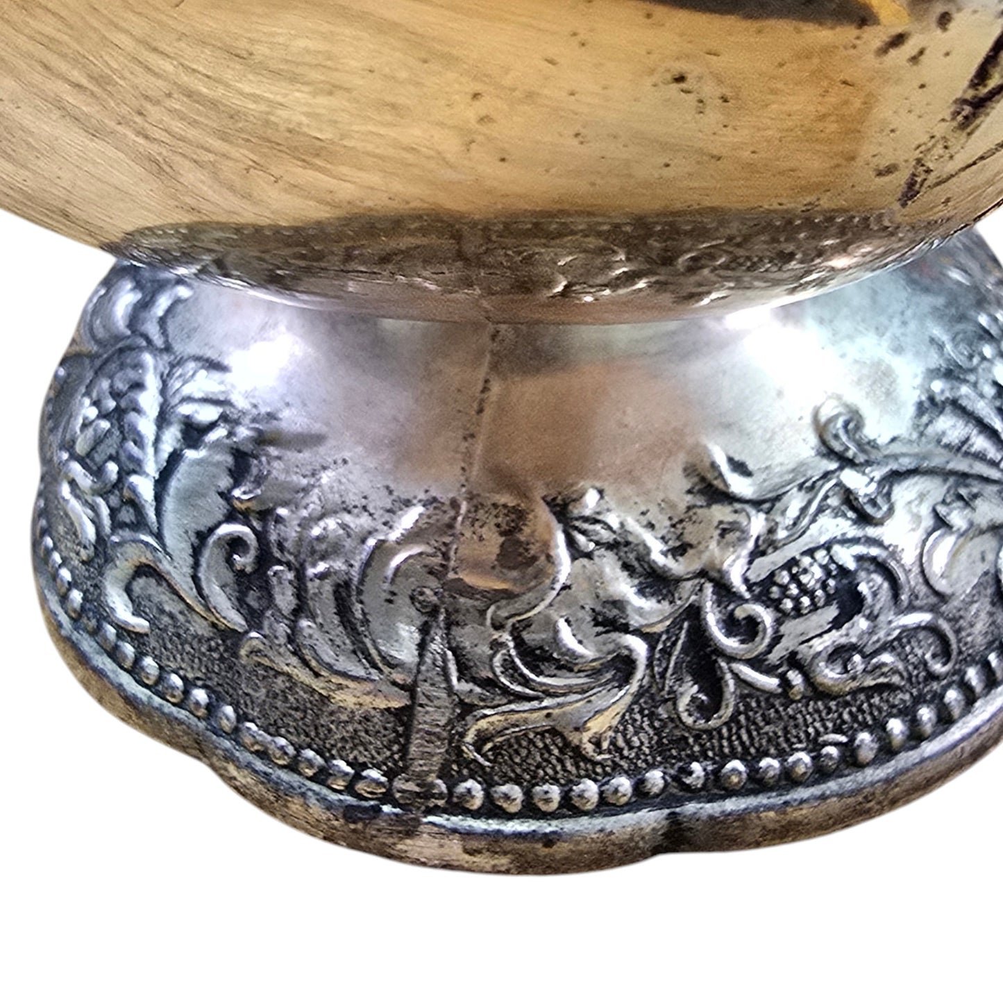 Silver Plate Sugar Scuttle Pretty Rose Pattern, No Scoop