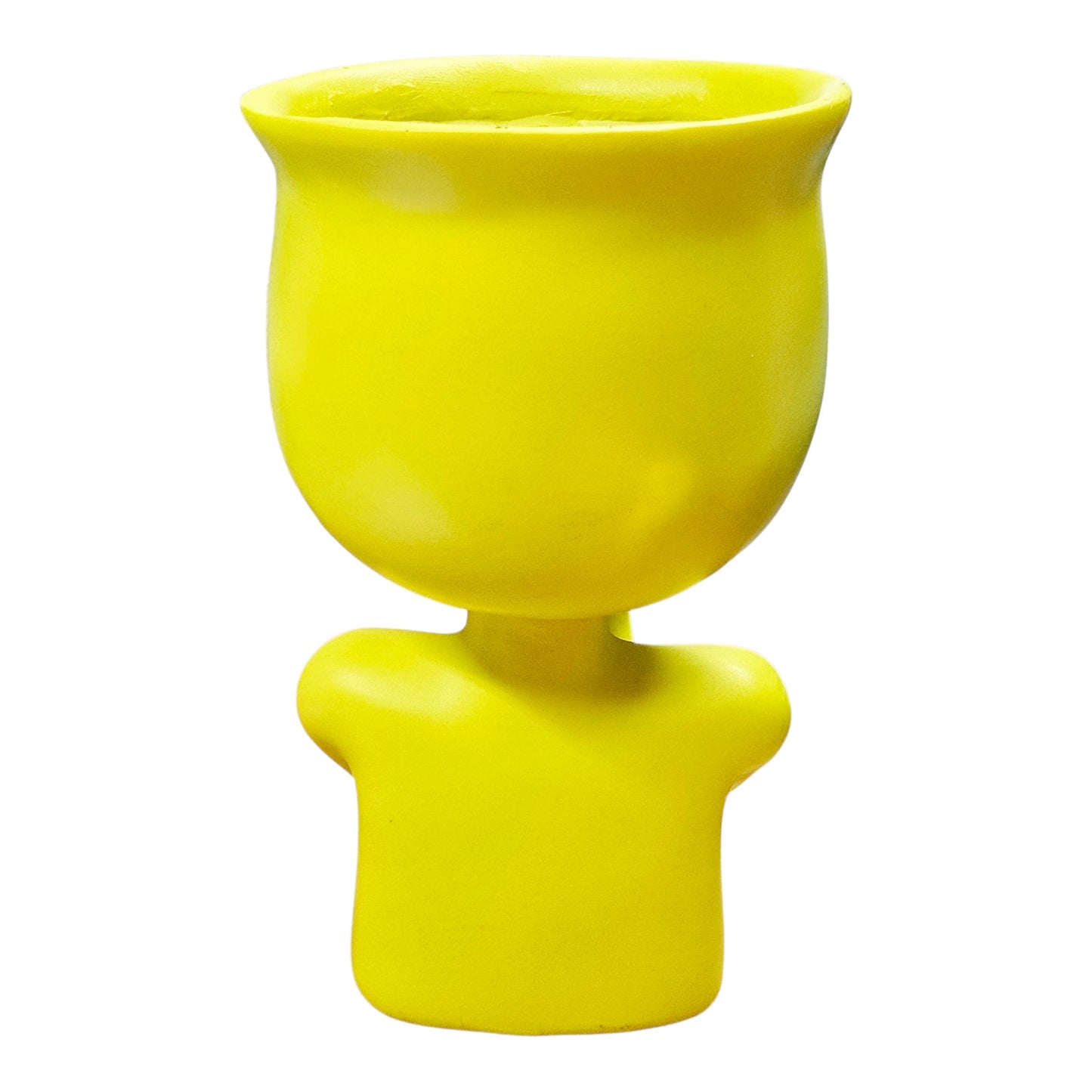 Quirky Yellow Ceramic Face Vase, Fun Home & Desk Decor, Succulent Pot Flower Pot