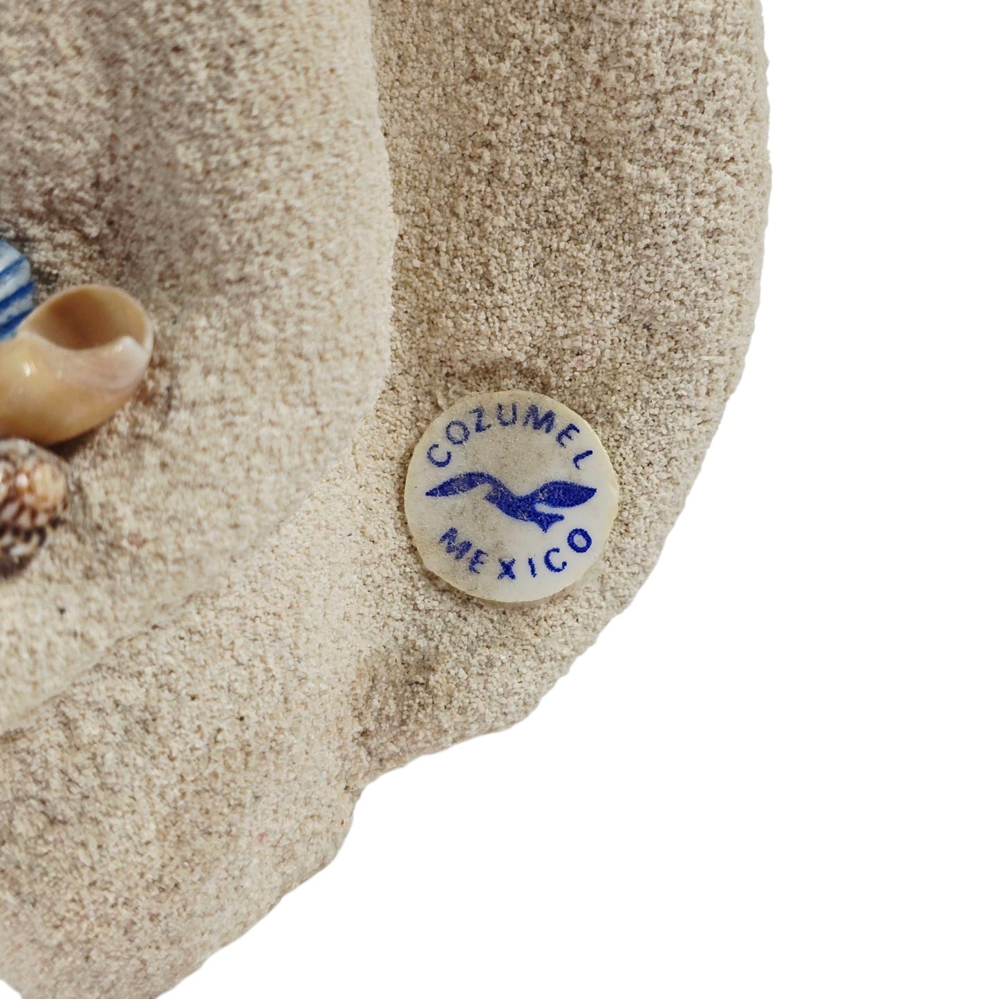 Sand Sculpture Sitting Cherub with Seashells Cozumel Mexico