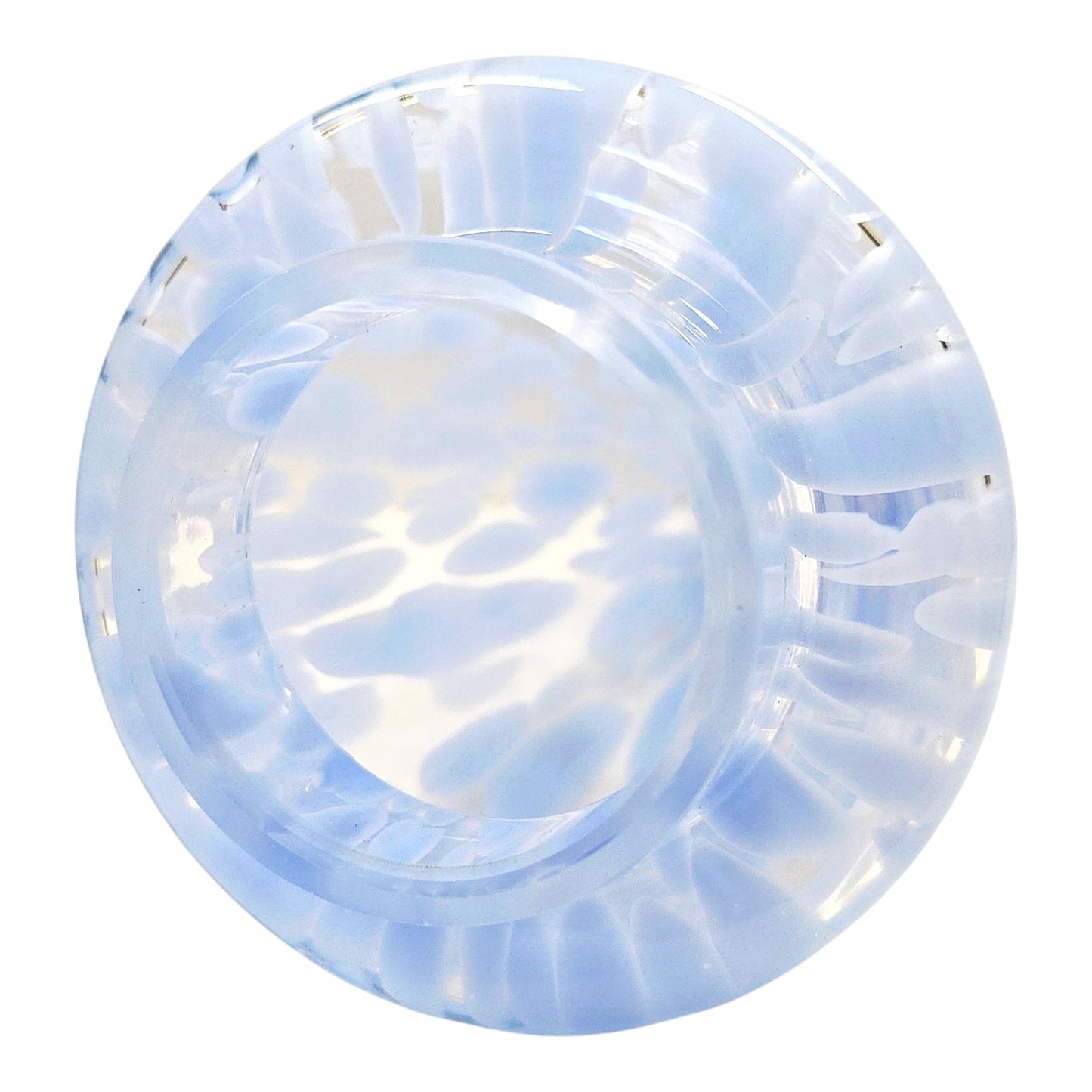 Handblown Art Glass Tree Periwinkle Blue Swirl Hollow 11" H