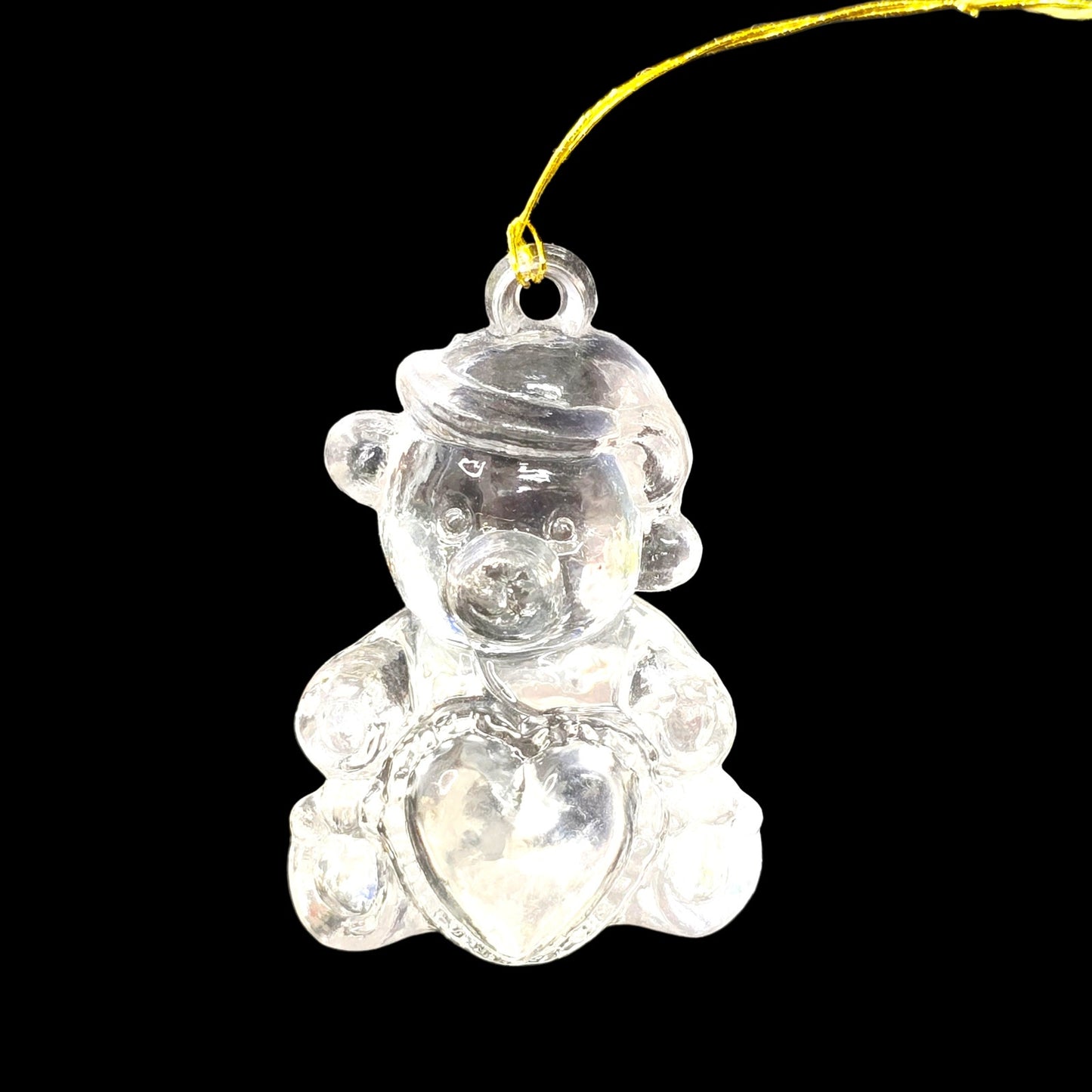 Set of 7 Vintage Miniature Clear Acrylic Christmas Ornaments