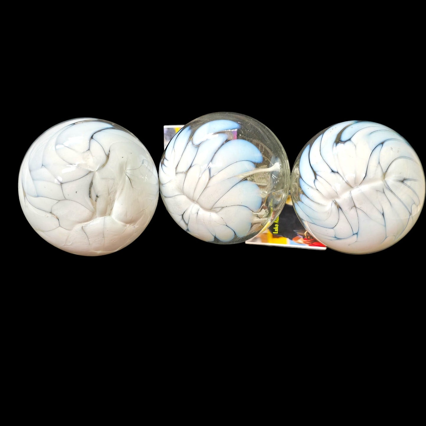 Set of 3 Luke Adams Hand-Blown "Wish" Ball Ornaments