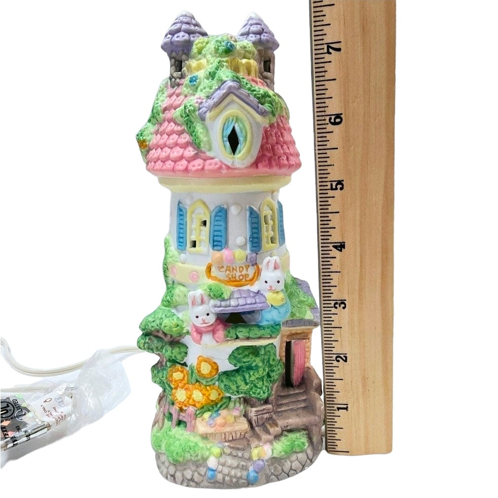 Vintage Cottontale Cottages 8" Light-Up Candy Shop Hand Painted Easter Village