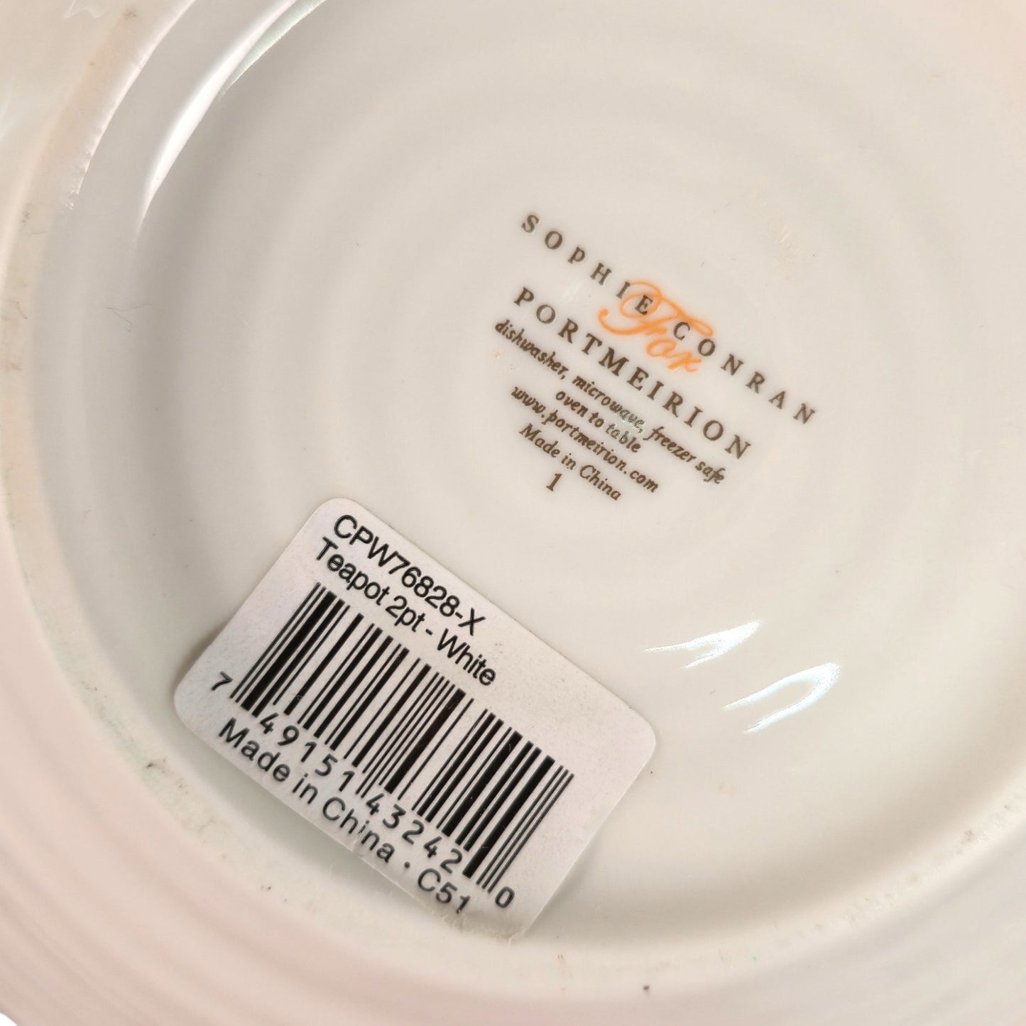 Sophie Conran for Portmeirion Teapot 2pt White FLAW