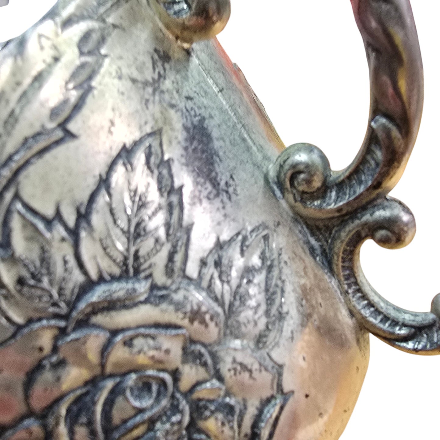 Silver Plate Sugar Scuttle Pretty Rose Pattern, No Scoop