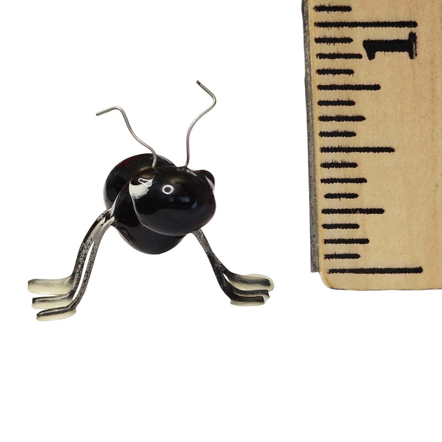 Hagen Renaker Miniature Porcelain Ant with Wire Legs, Vintage Black Ant Figurine