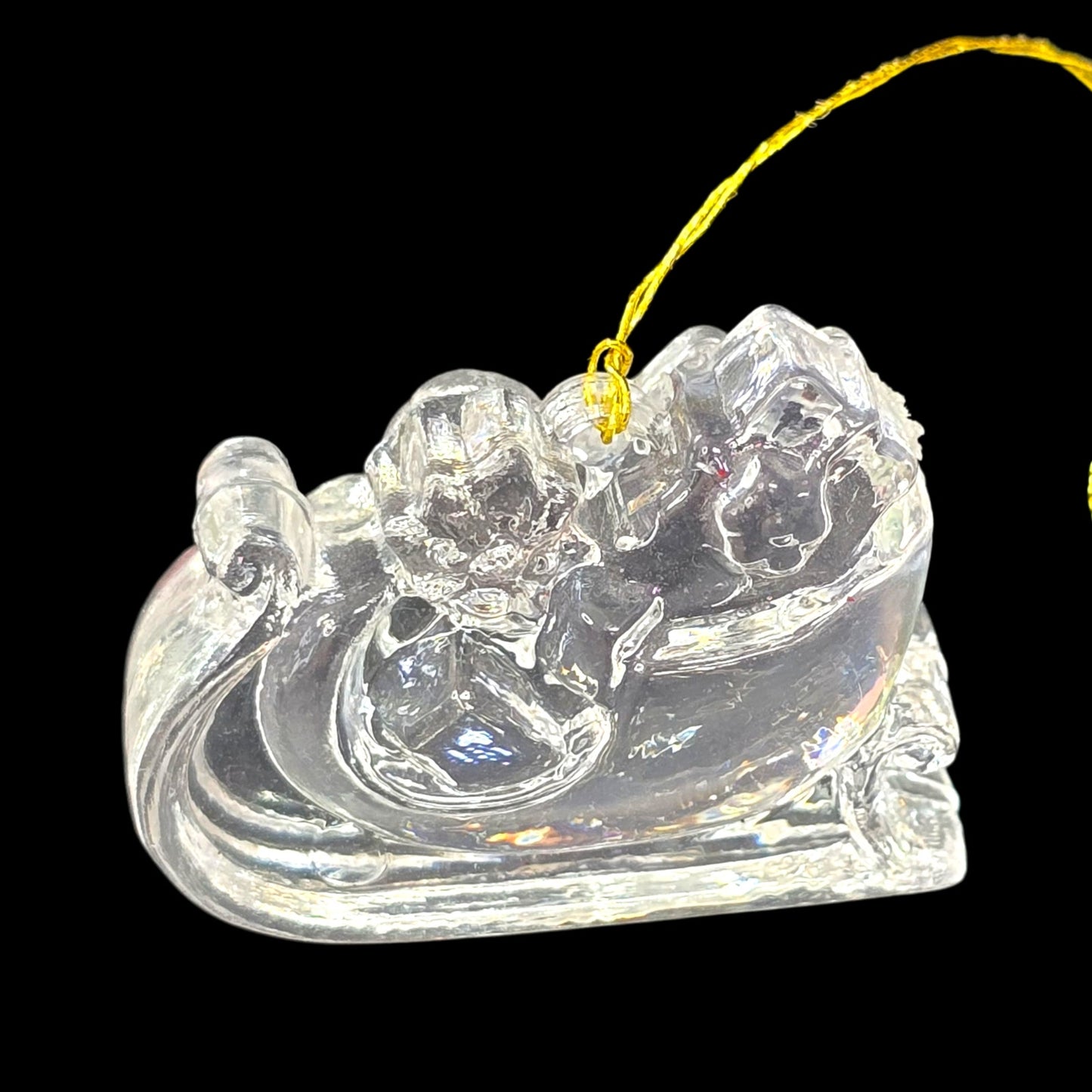 Set of 6 Vintage Miniature Clear Acrylic Christmas Ornaments