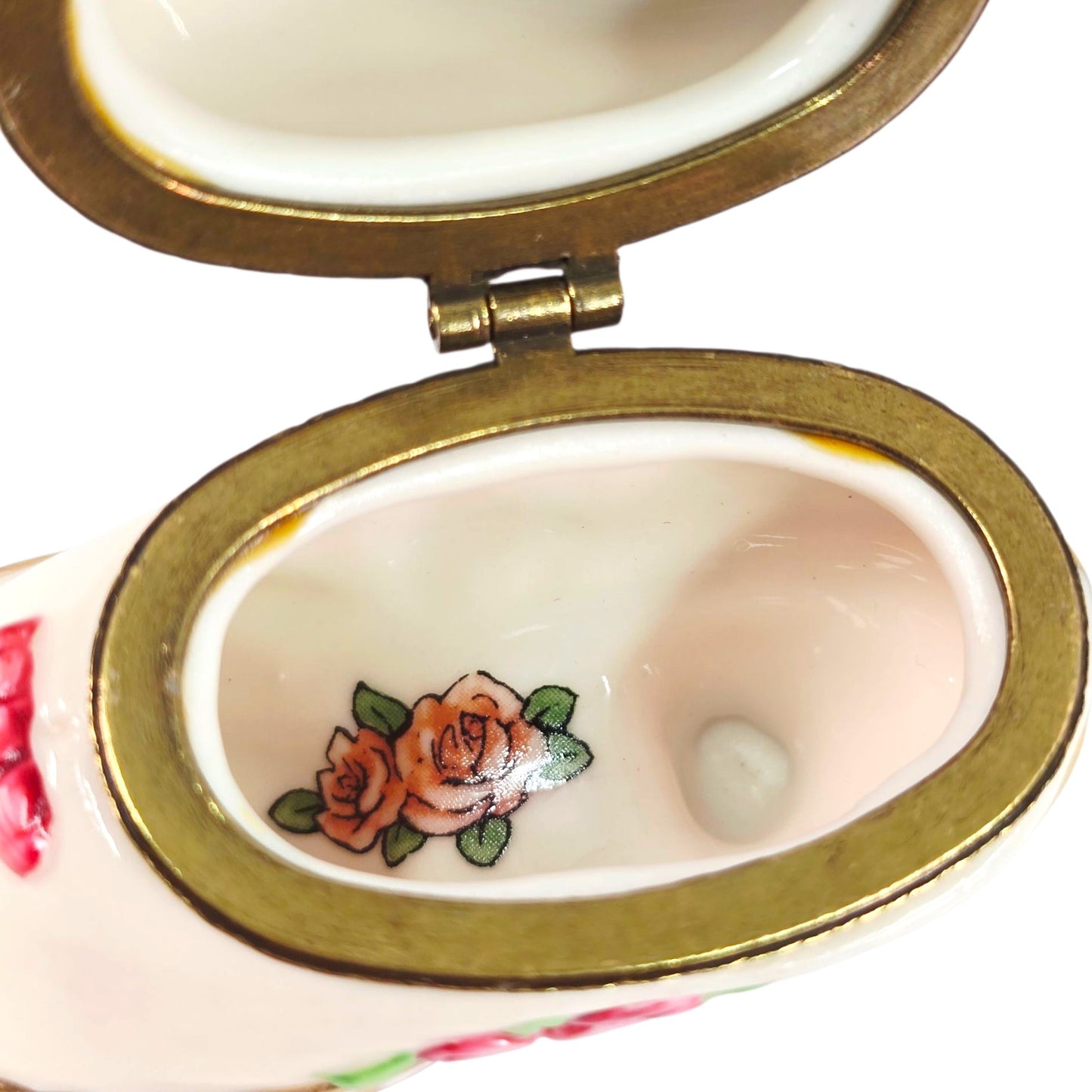 Vintage Victorian Shoe Porcelain Trinket Box Keepsake Shabby Chic