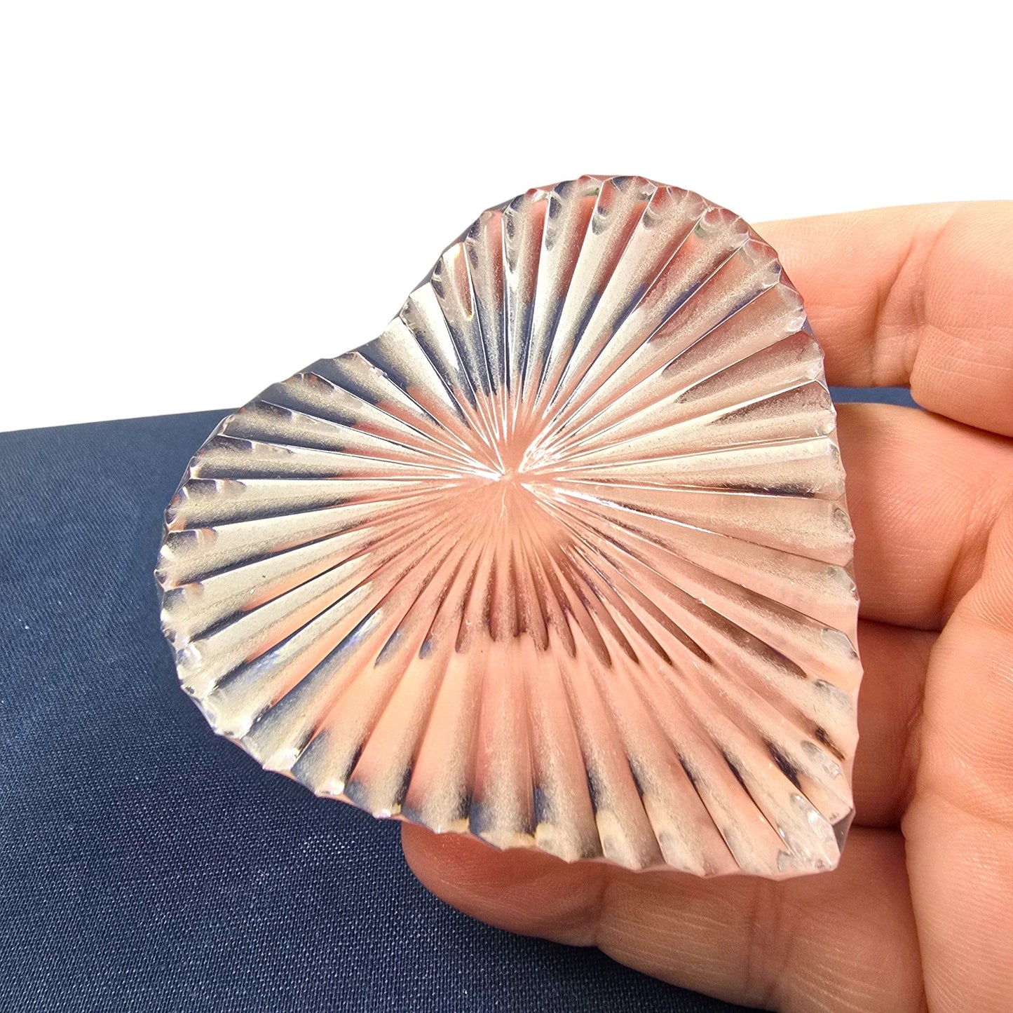 (Saved for Customer) Waterford Lismore Bud Vase and Crystal Heart Ridged Paperweight
