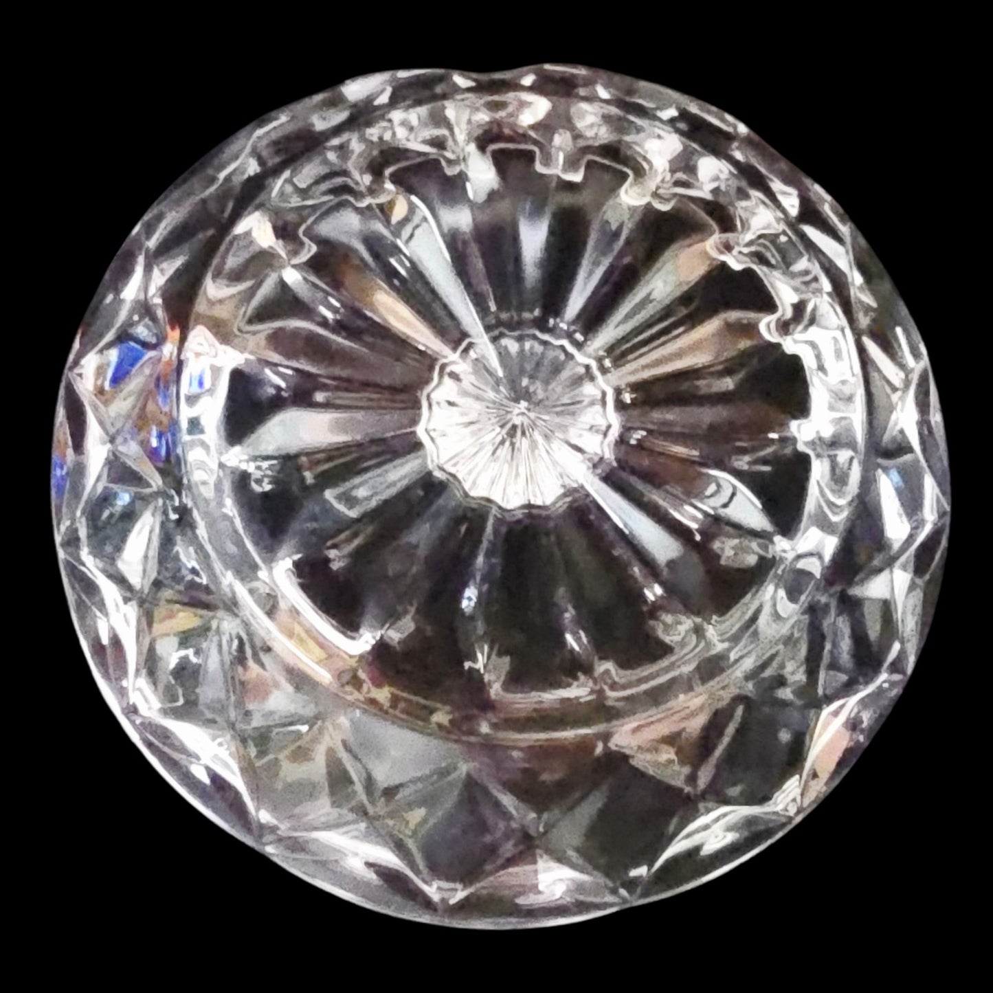 Vtg Vanity Pressed Glass Ring Holder Jewelry Dish Trinket Stand Diamond Pattern