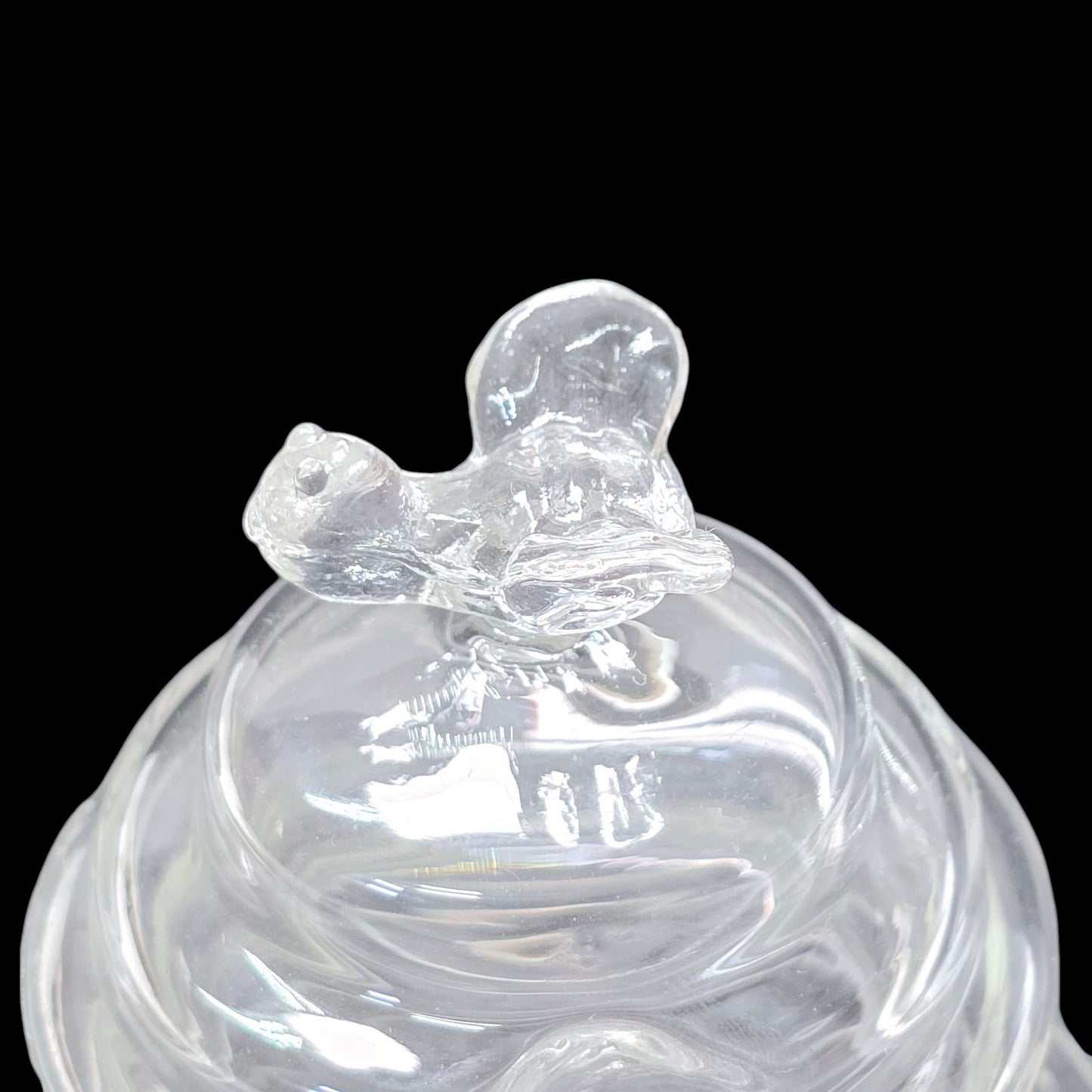 Market Square Clear Glass Honey Jar with Glass Bee Finial