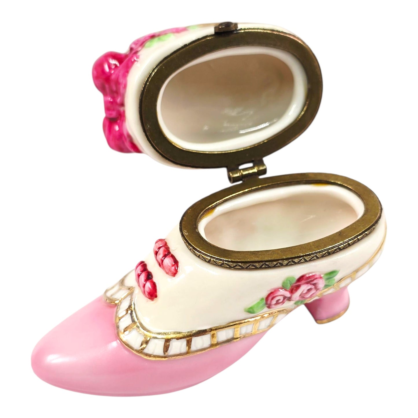 Vintage Victorian Shoe Porcelain Trinket Box Keepsake Shabby Chic