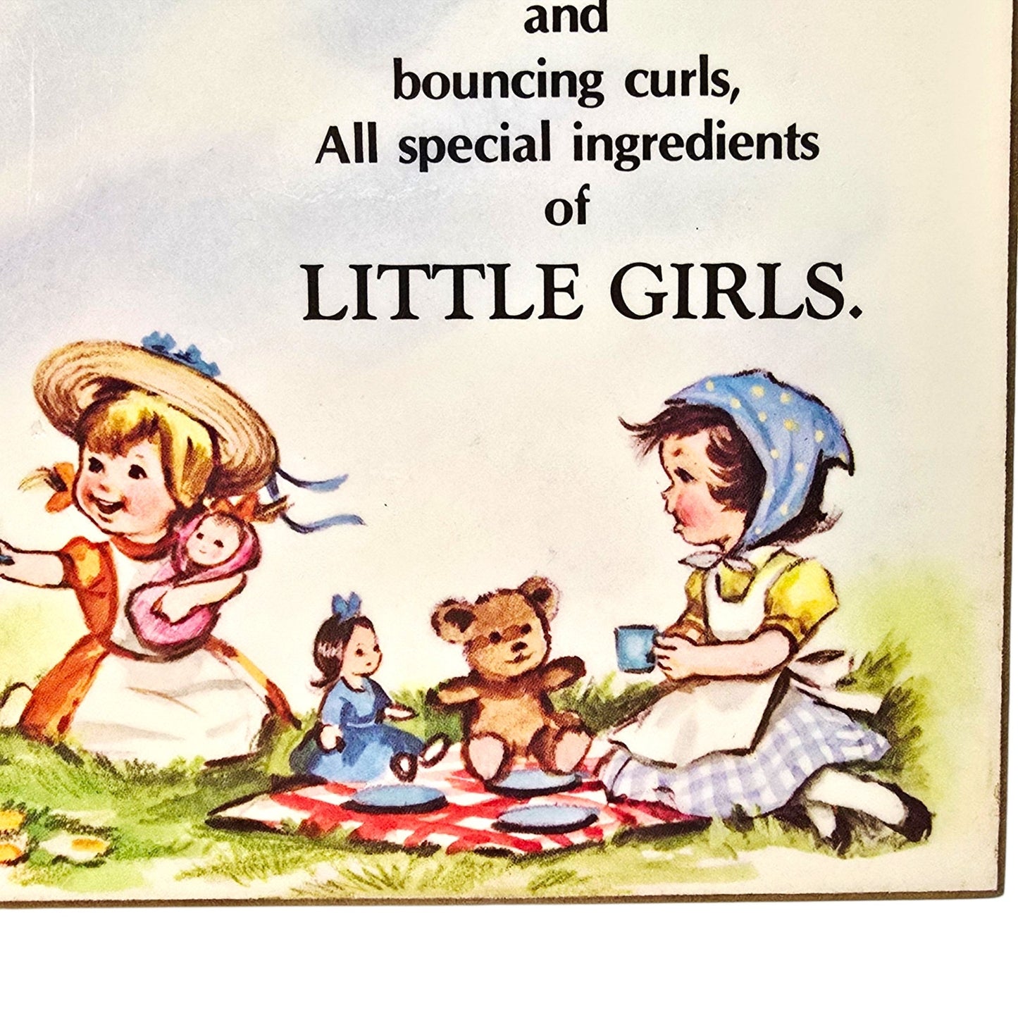 Vtg Little Girls Living Quotes What is a Girl Wall Plaque 1979 Russ Berrie USA