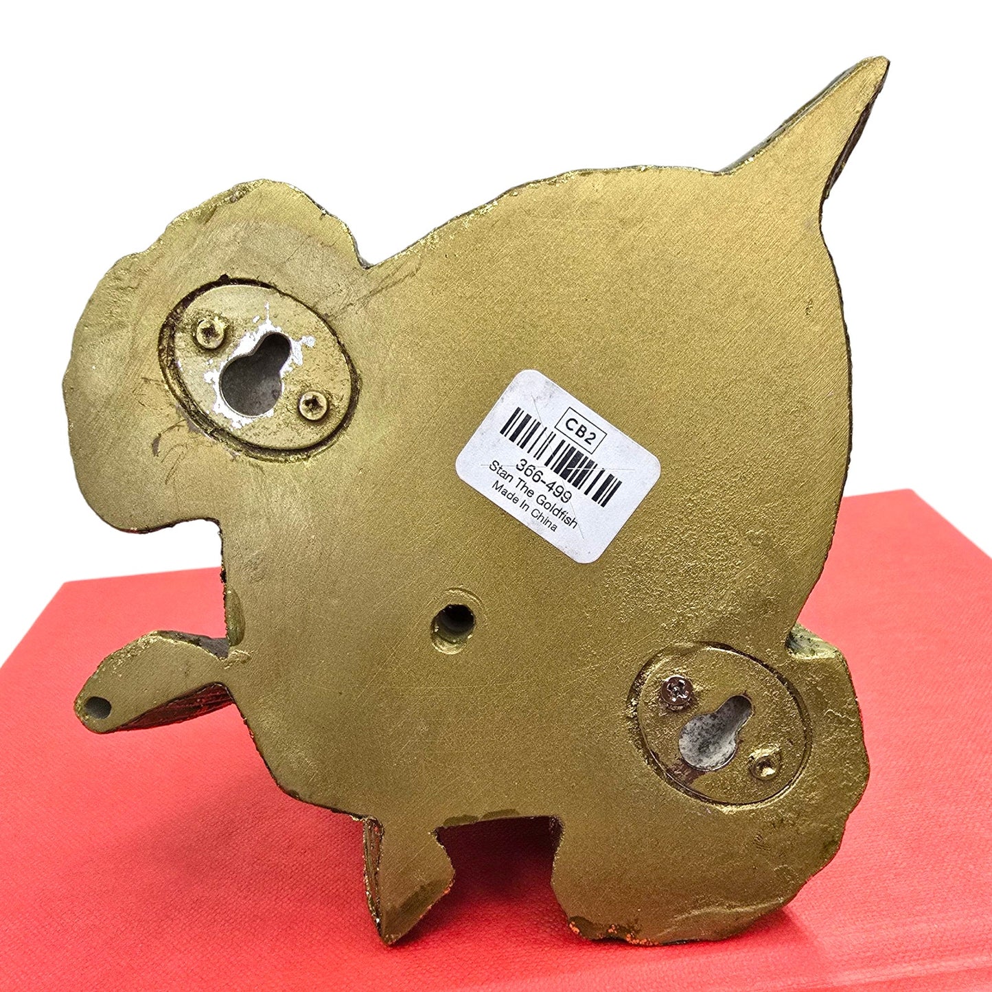 Stan the Goldfish Metallic Gold Resin Wall Sculpture Glam Quirky Decor by CB2