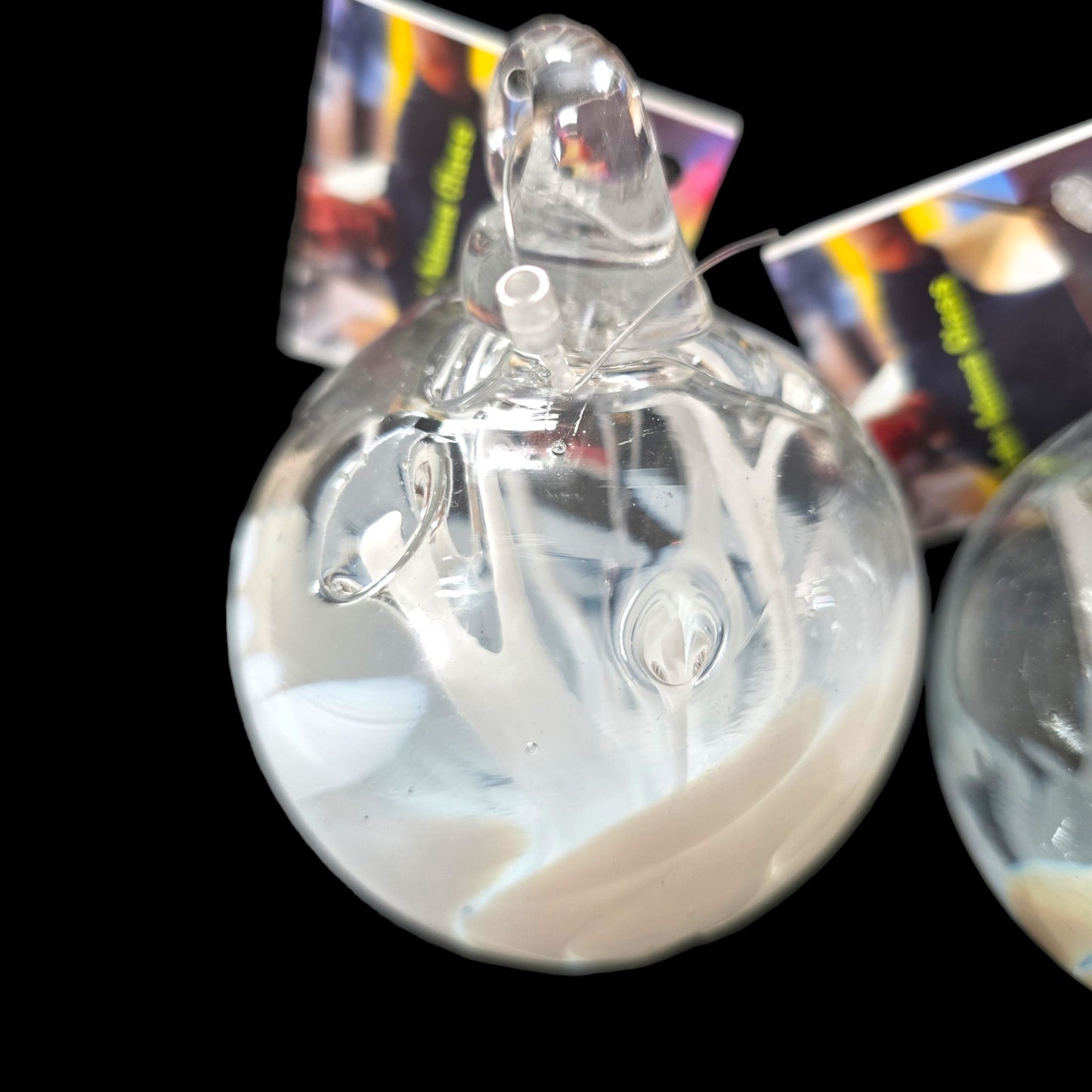 Set of 3 Luke Adams Hand-Blown "Wish" Ball Ornaments