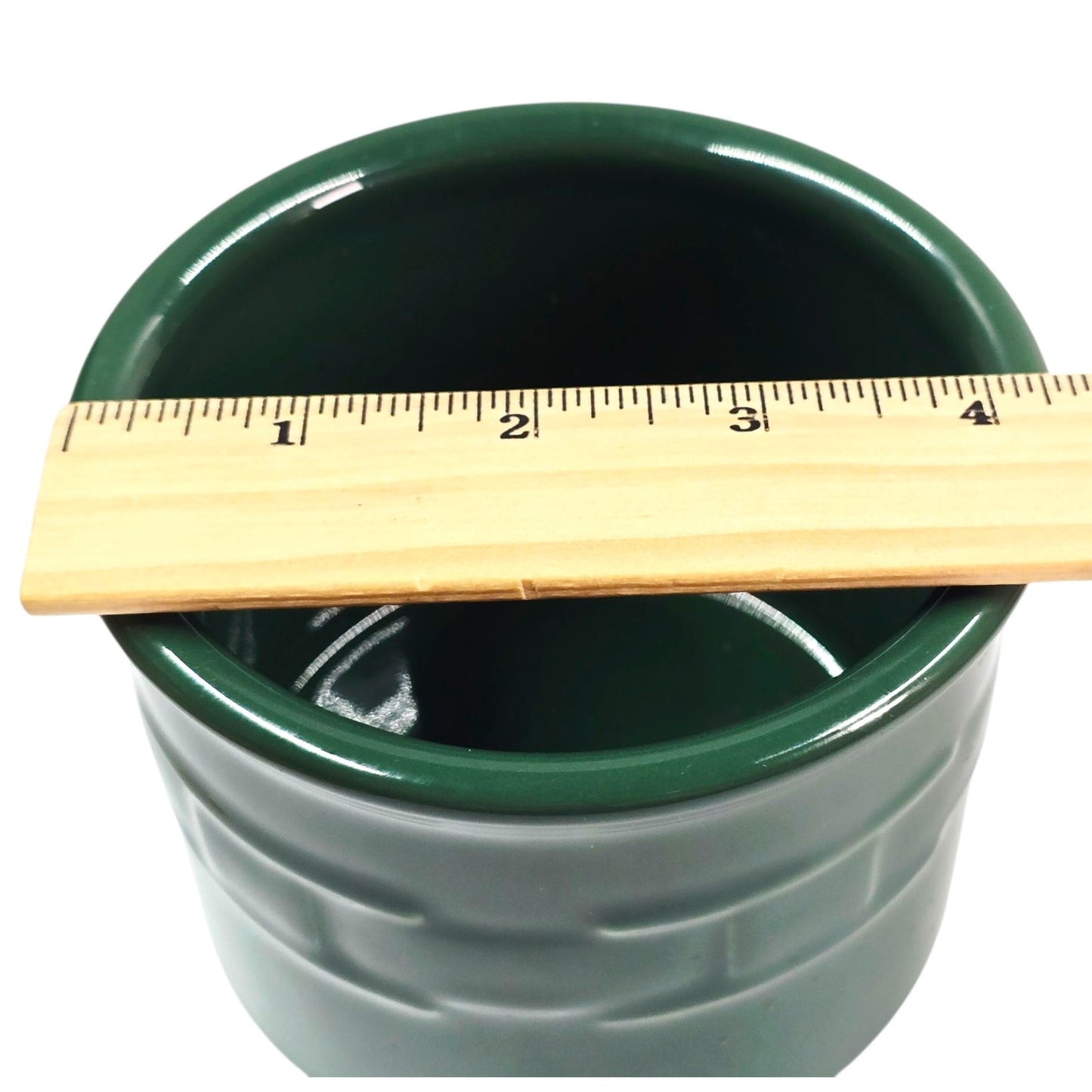 Longaberger Pottery Planter Ivy Green Woven Traditions Salt Crock Country Table