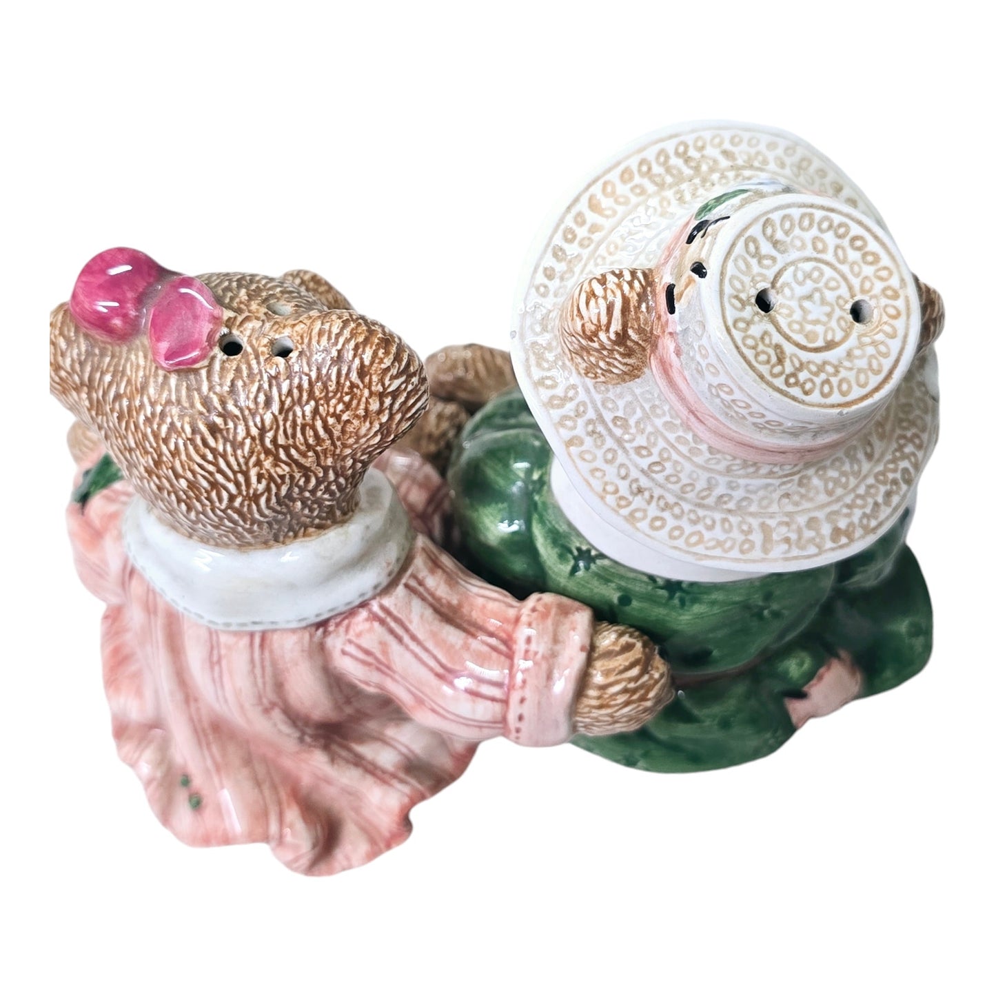 Vtg Boyds Bears Bearware Pottery Salt & Pepper Shakers Emma & Bailey Tea Time
