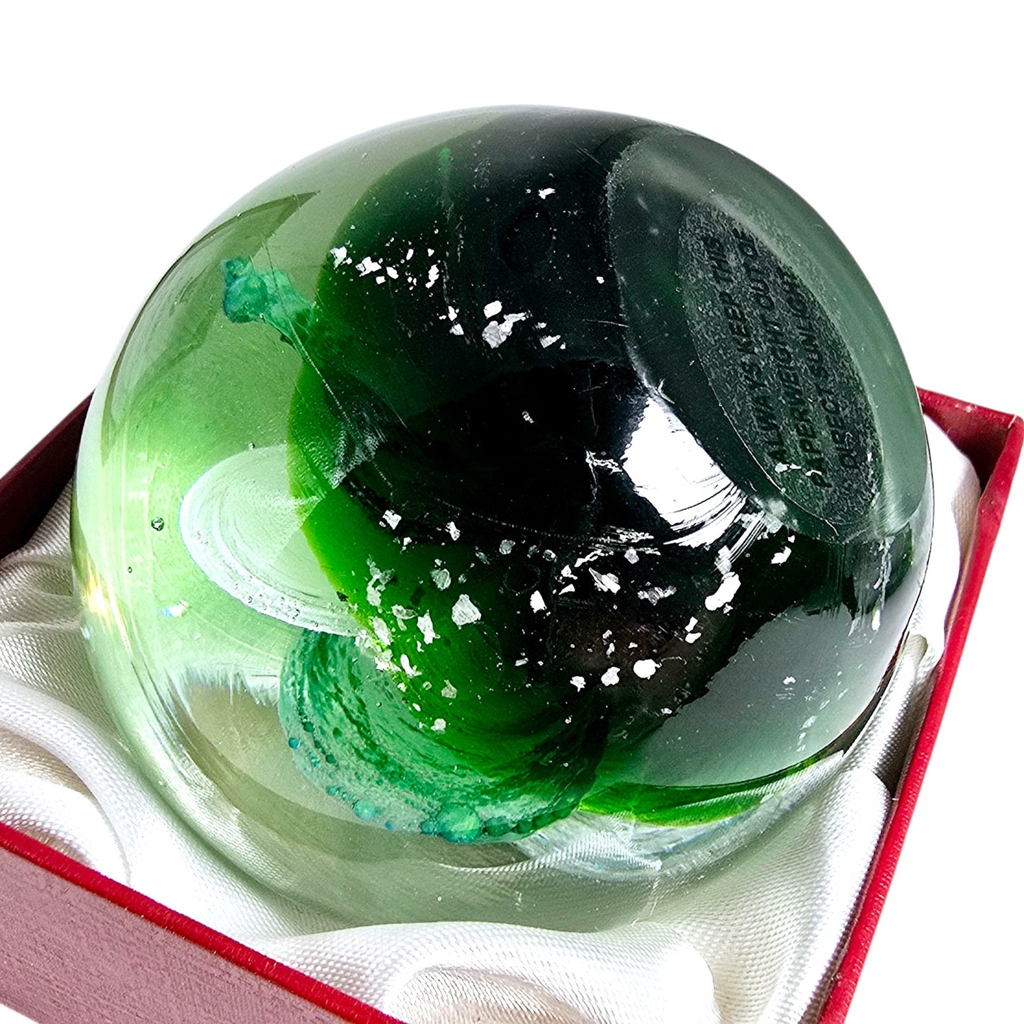 Vintage Royal Crest Latravita Art Glass Paperweight with Box-Brenda