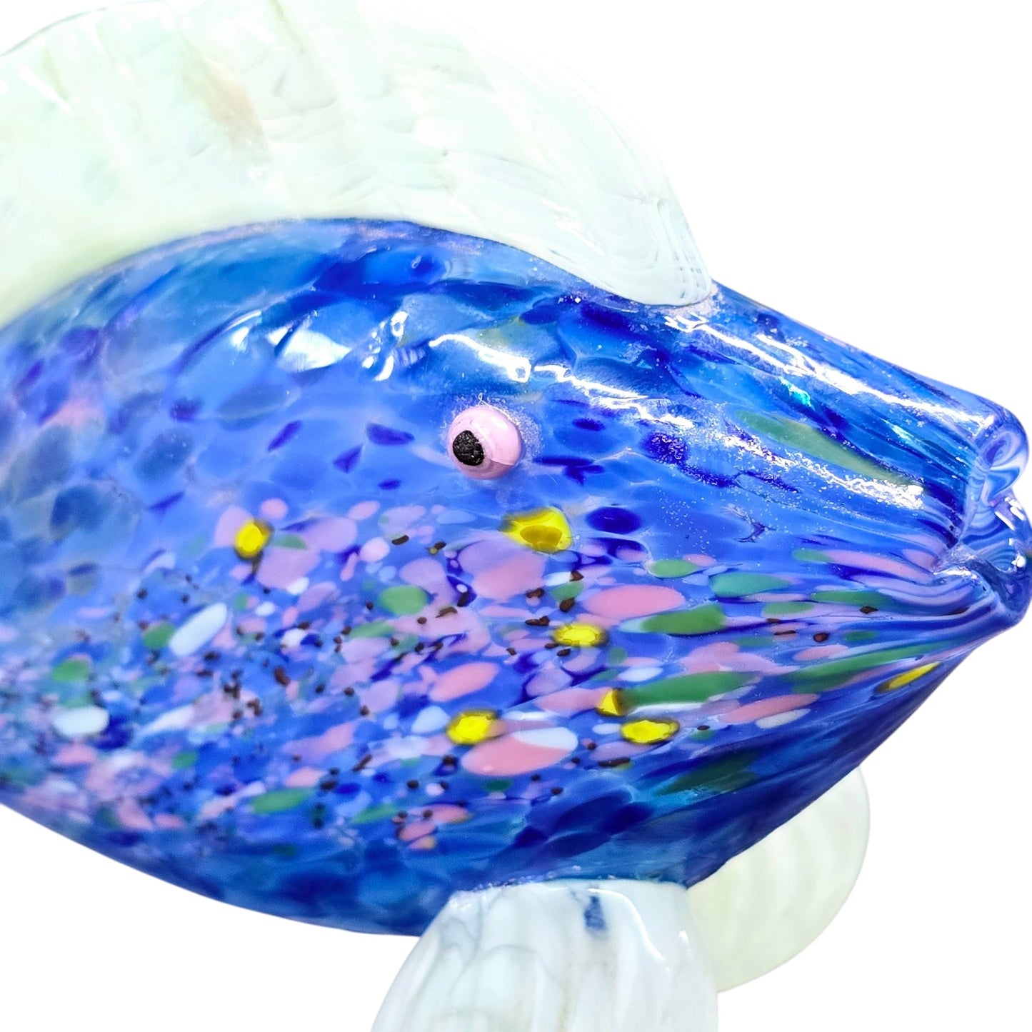 Gorgeous Blue Thames Art Glass Fish Hand Blown Fish Ornament Figurine Signed FLAW
