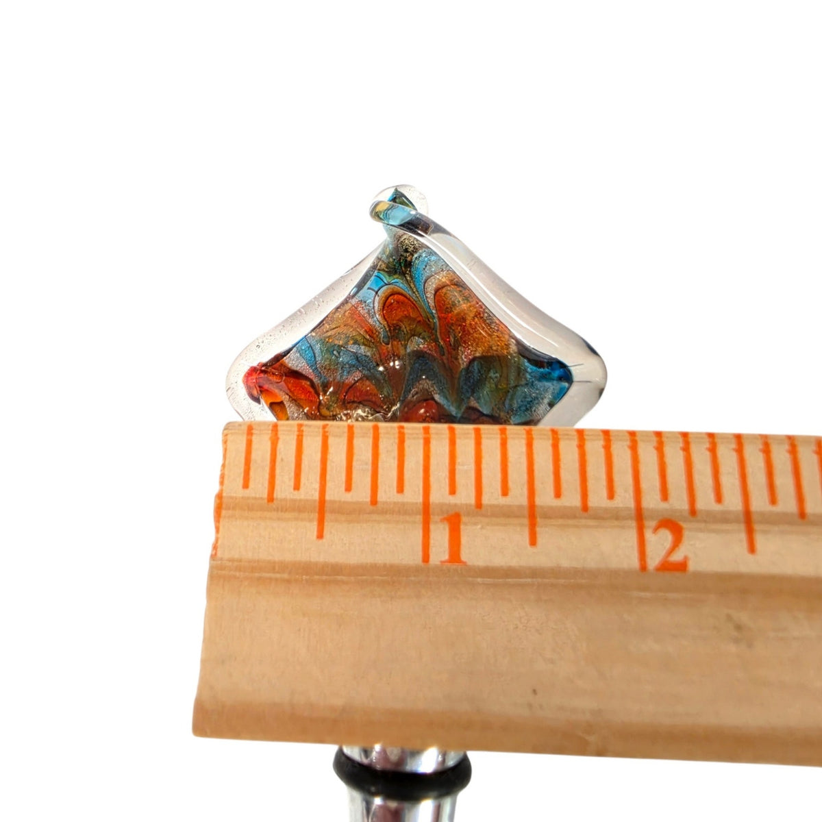 Multicolor Art Glass Wine Bottle Stopper Folded Glass Square Abstract Retro