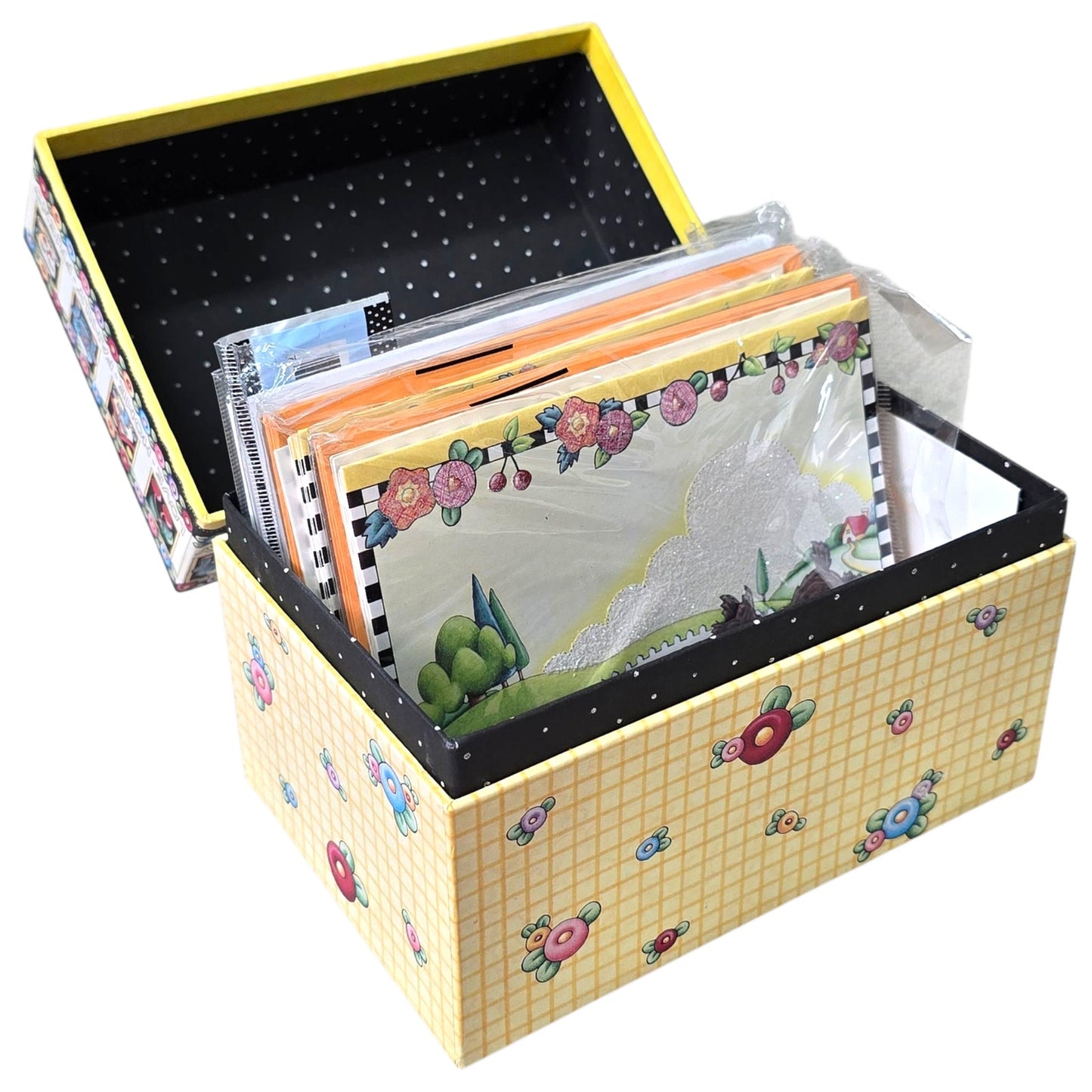 Mary Engelbreit Note Cards LOT with Card Storage Box