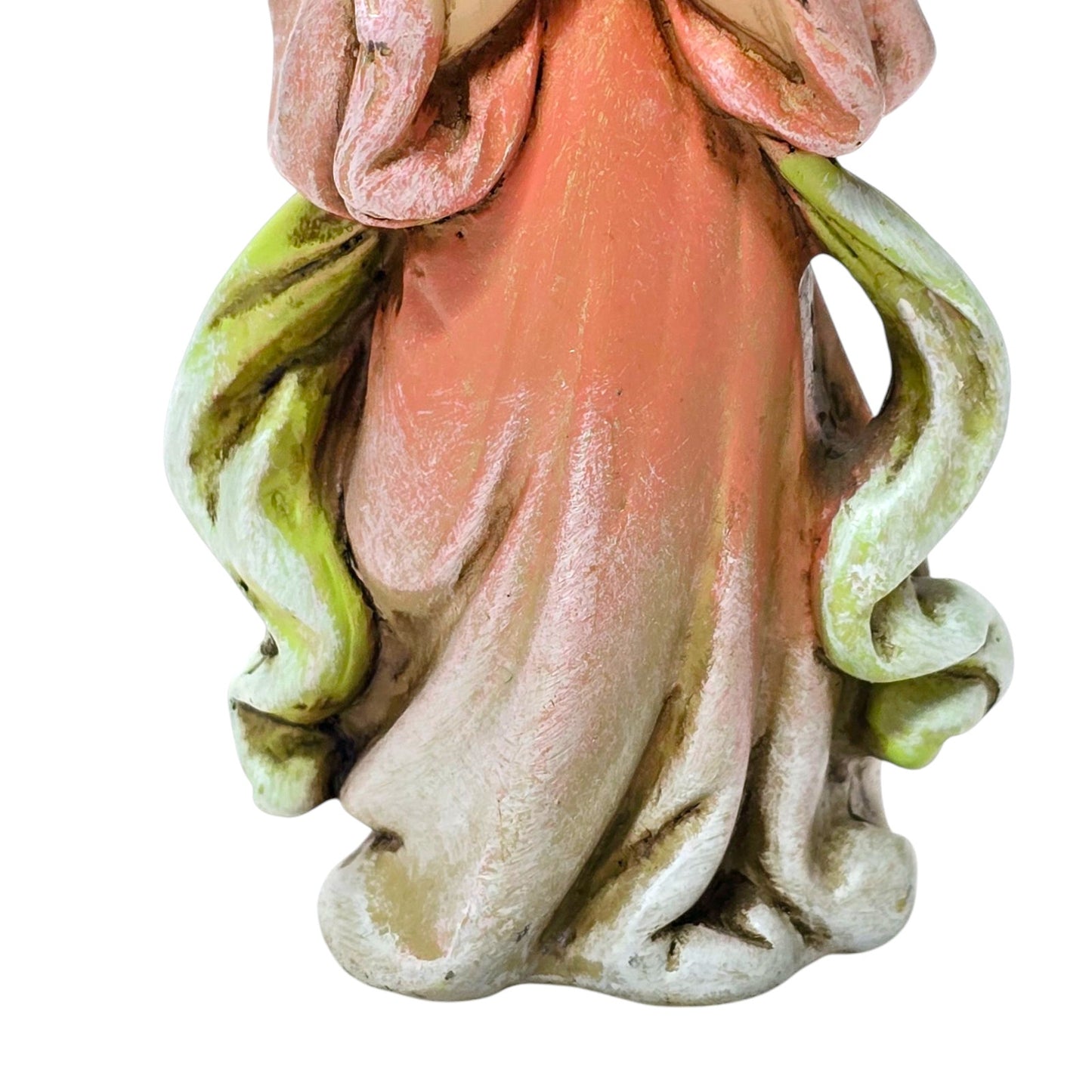 Vintage Napco Little Girl Angel Ornament, Hand-Painted Resin