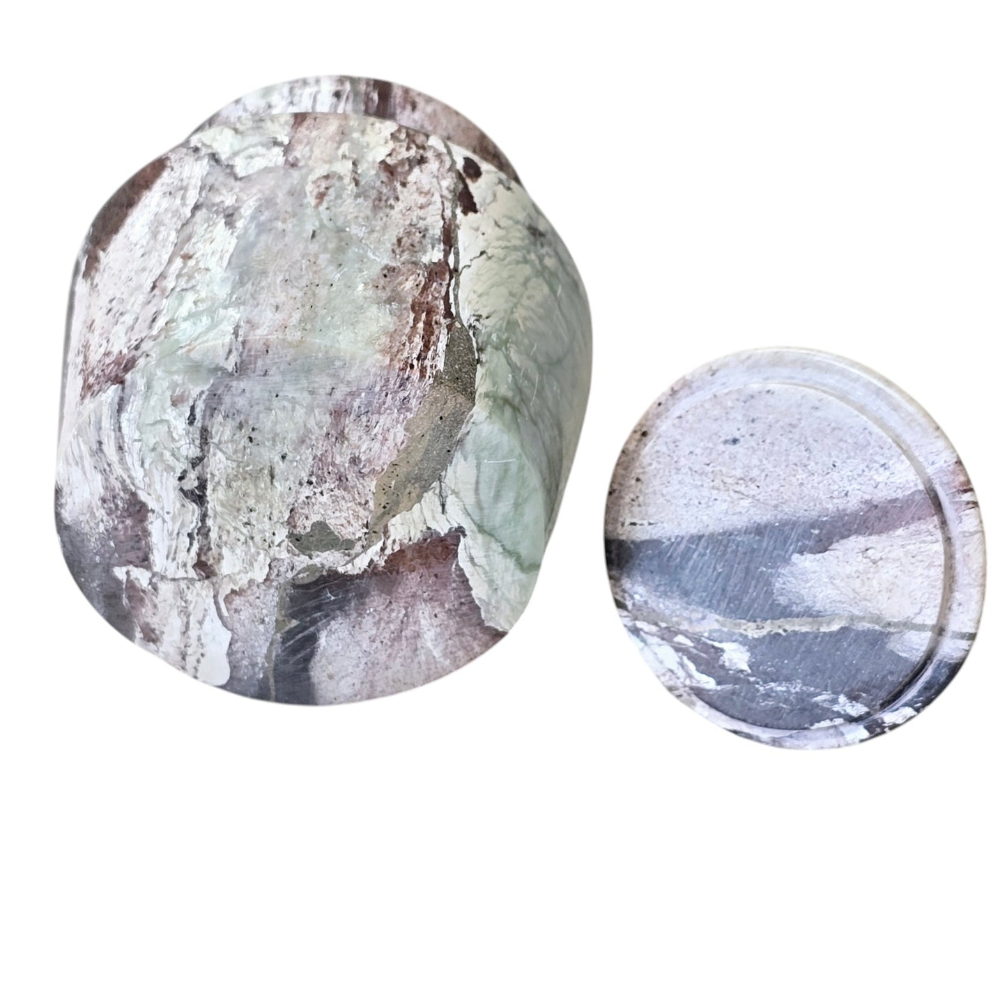 Small Decorative Marble Jar with Lid, Lidded Solid Marble Jar Trinket